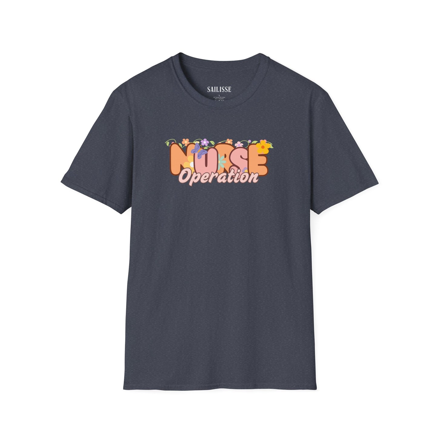 Operation Nurse Floral Design Softsyle T-Shirt