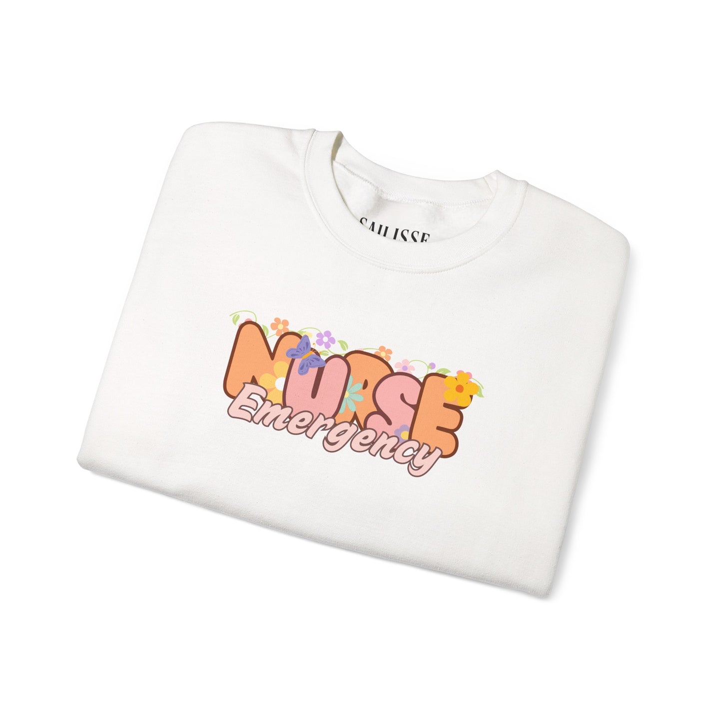 Emergency Nurse Floral Design Crewneck