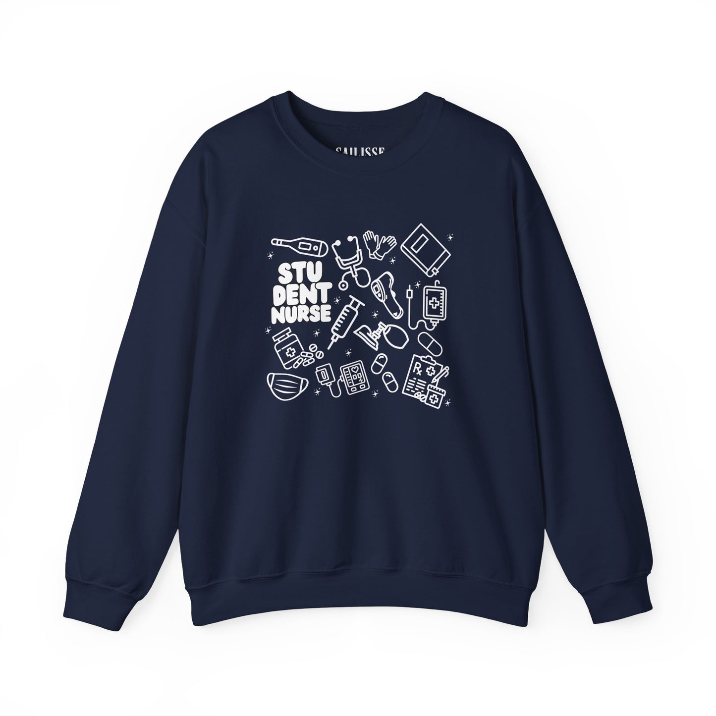 Student Nurse White Outline Crewneck