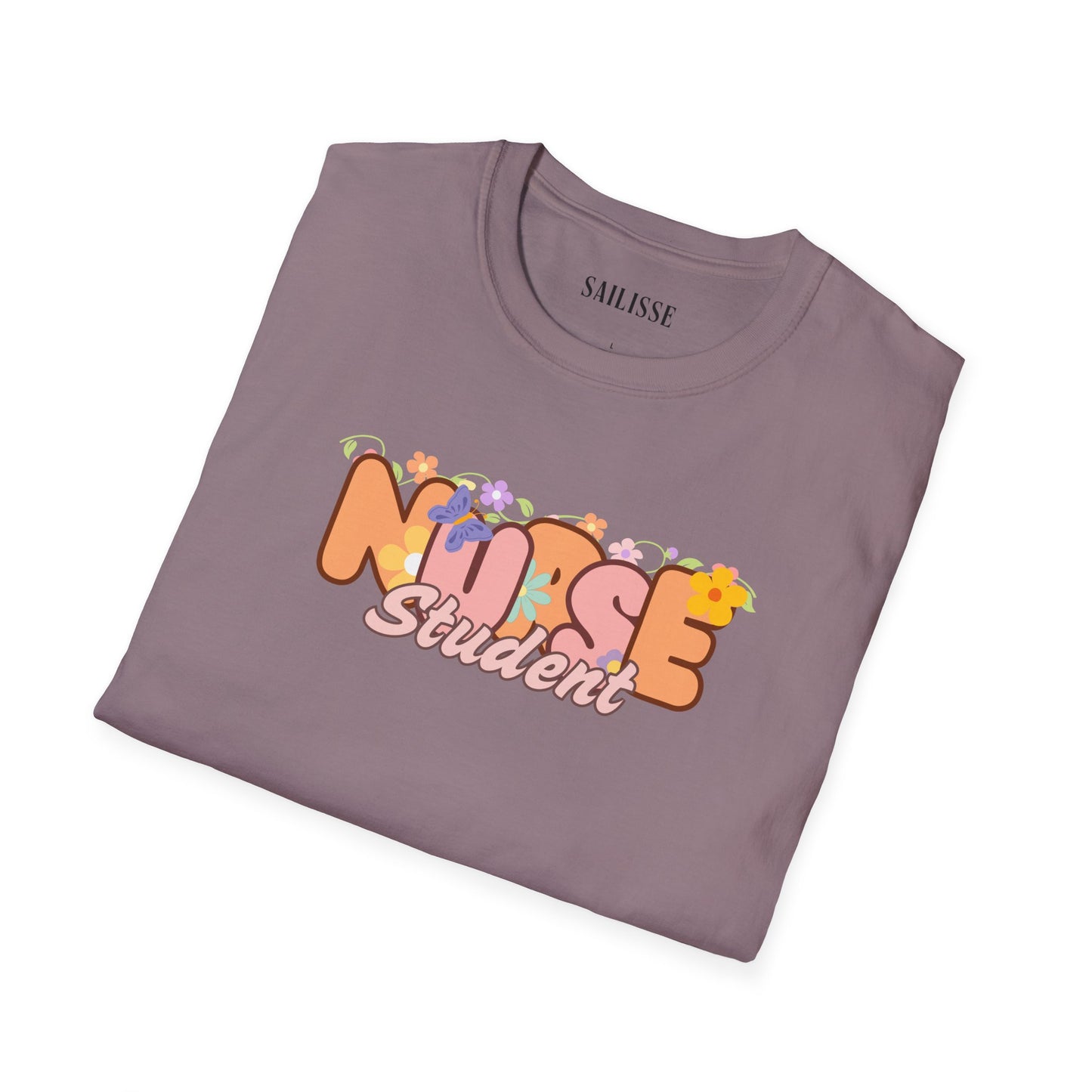 Student Nurse Floral Design Softstyle T-Shirt