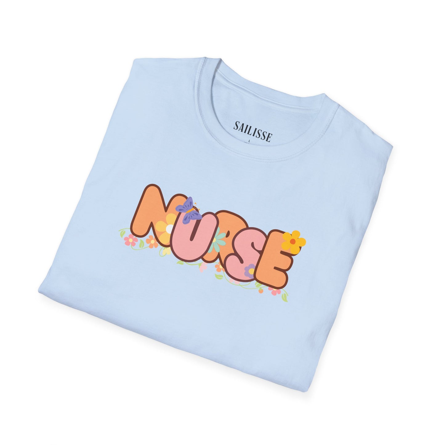 NURSE Floral Design Softstyle T-Shirt