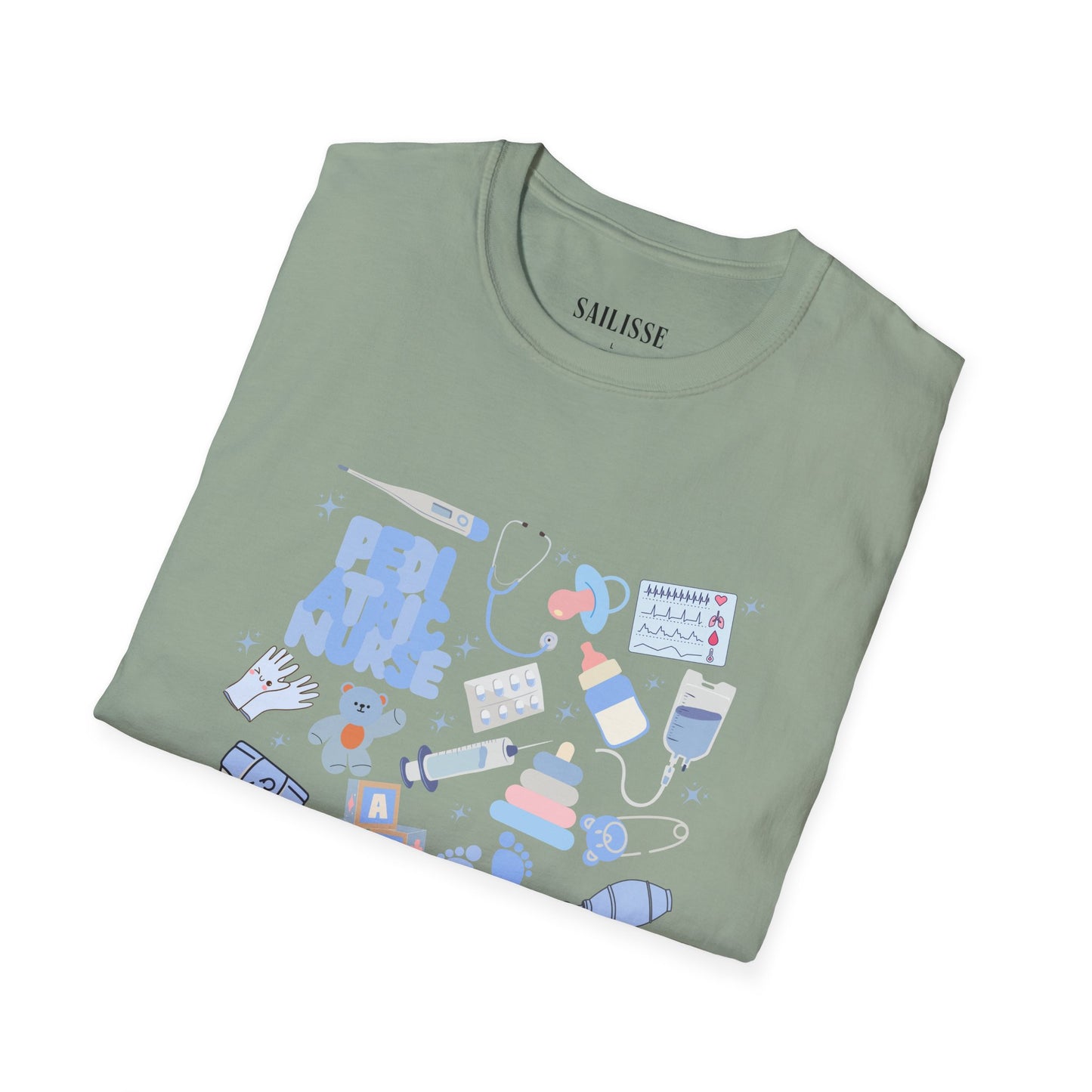 Pediatric Nurse Doodle Design Softstyle T-Shirt