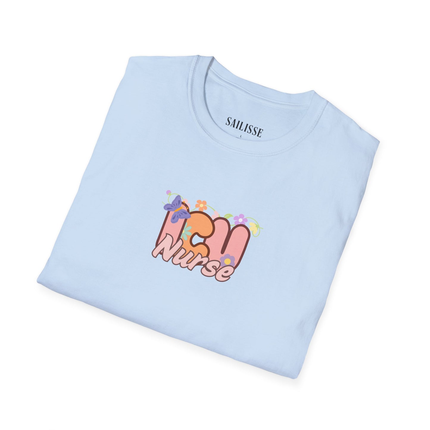 ICU Nurse Floral Design Softstyle T-Shirt