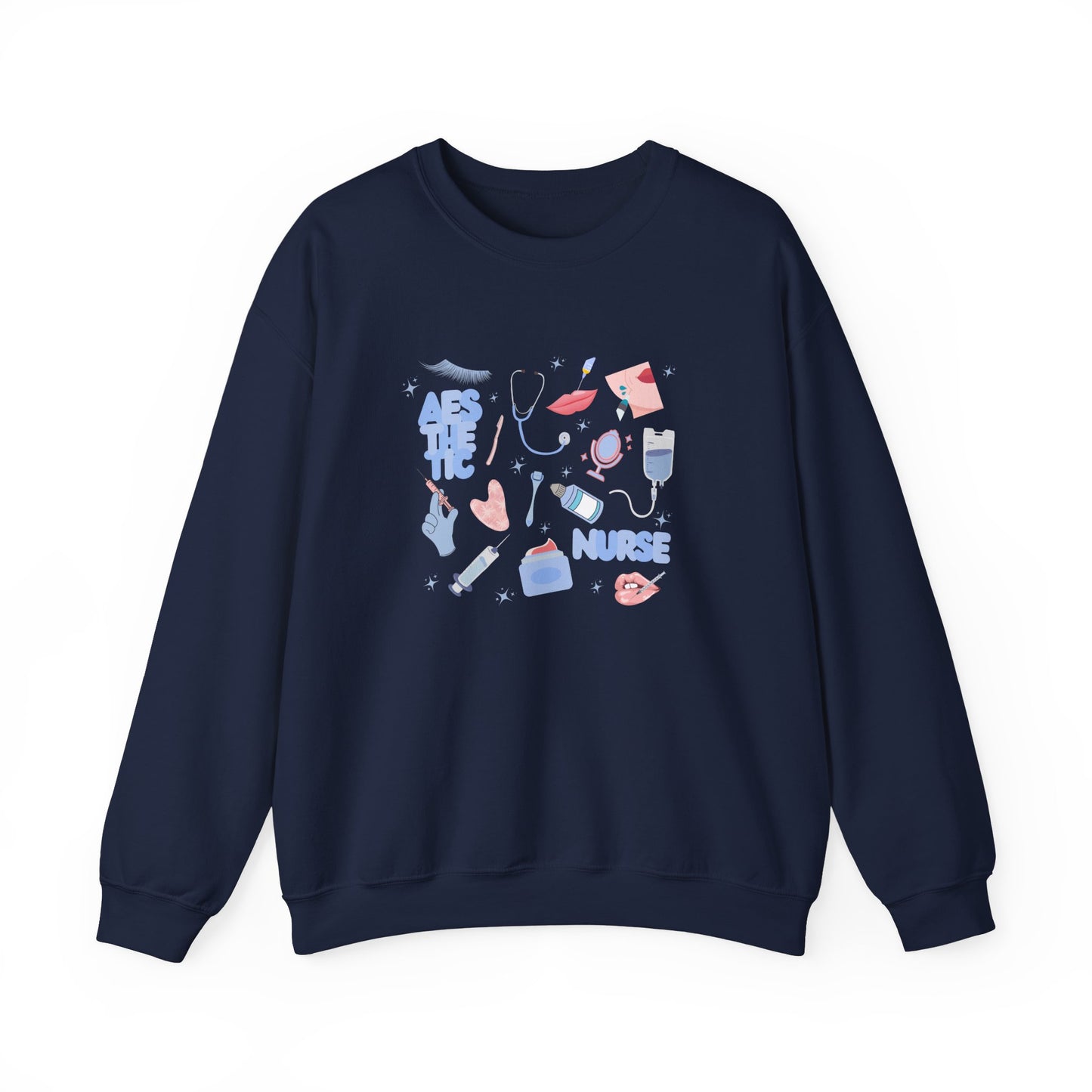 Aesthetic Nurse Doodle Design Crewneck