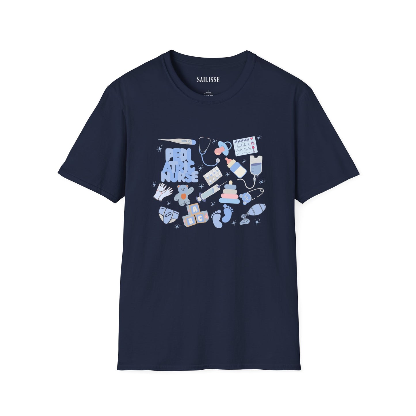 Pediatric Nurse Doodle Design Softstyle T-Shirt