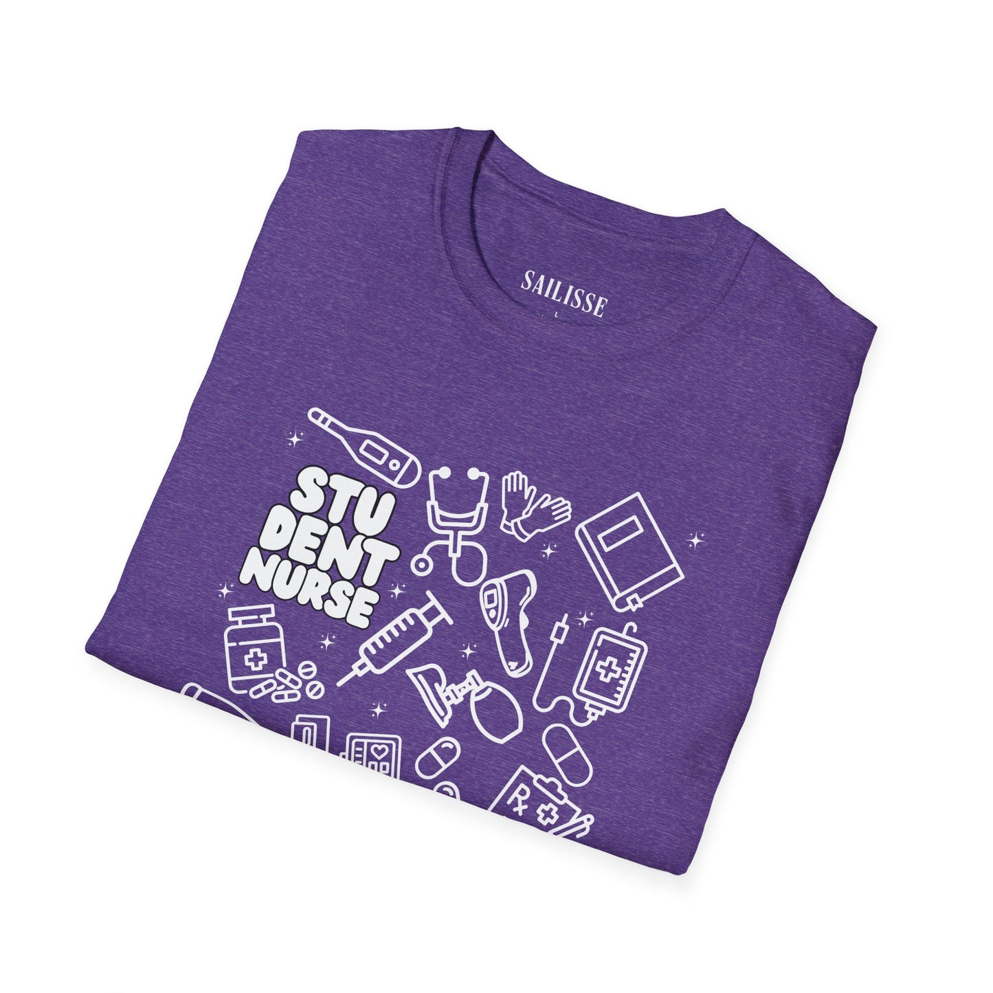 Student Nurse White Outline T-Shirt