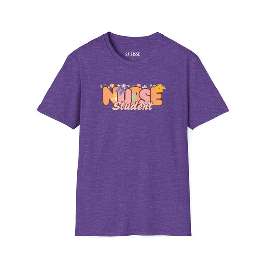 Student Nurse Floral Design Softstyle T-Shirt