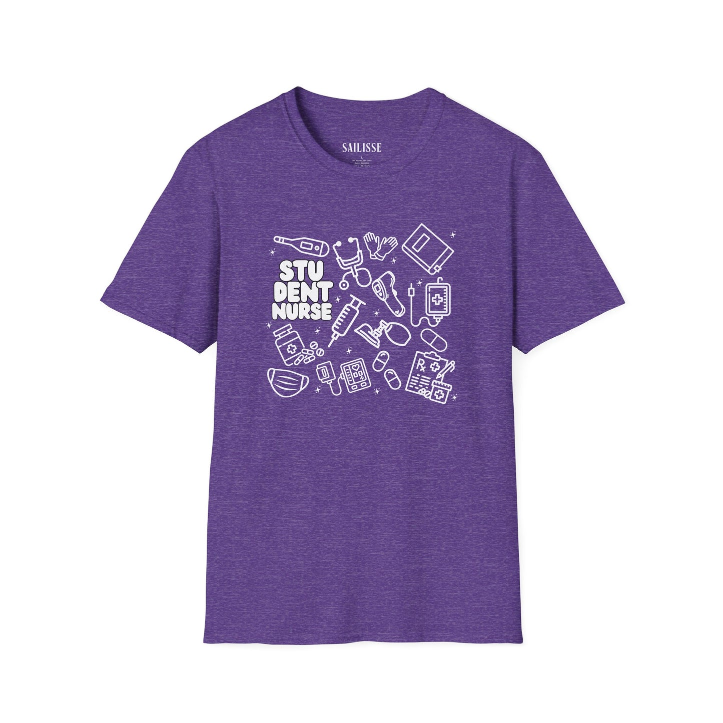 Student Nurse White Outline T-Shirt