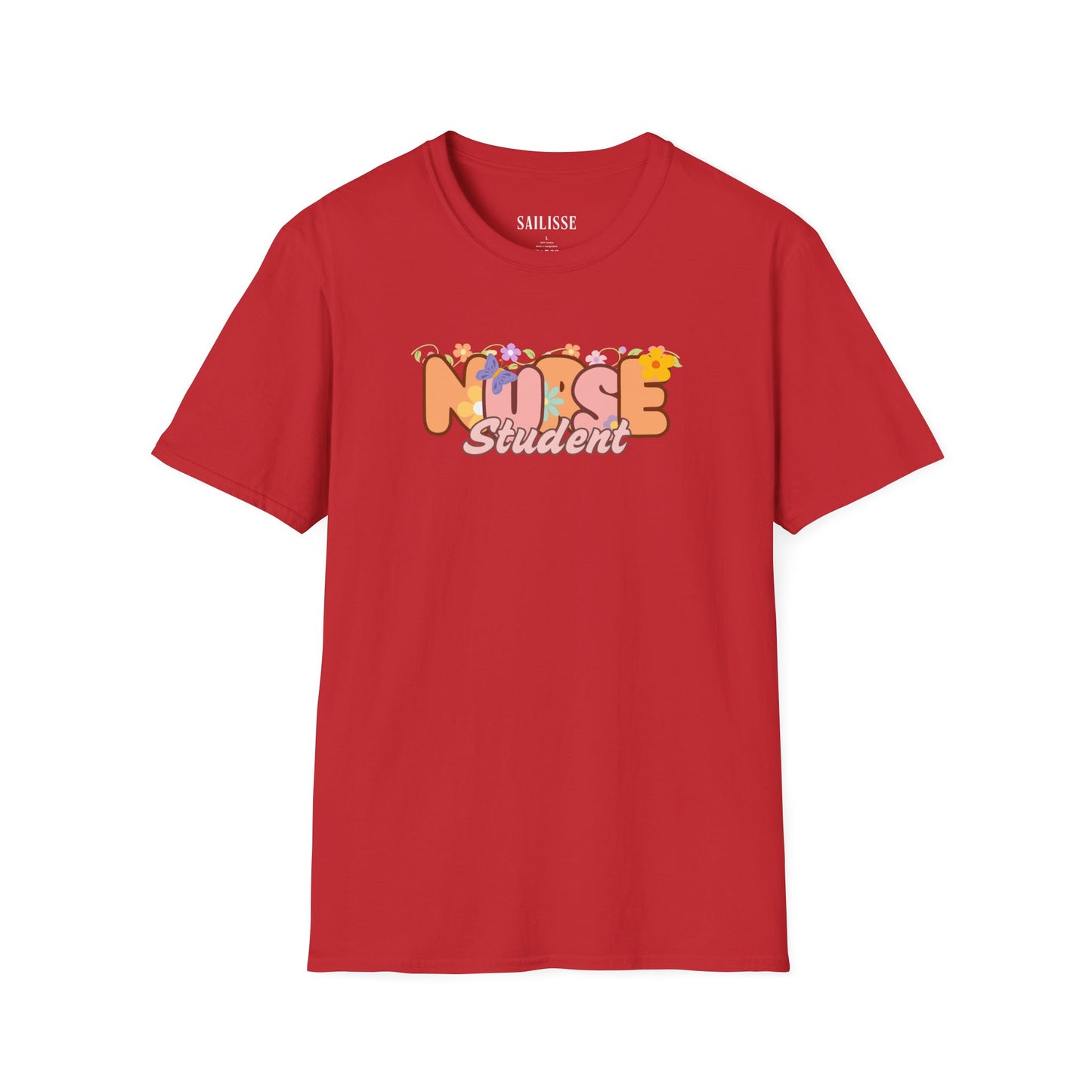 Student Nurse Floral Design Softstyle T-Shirt