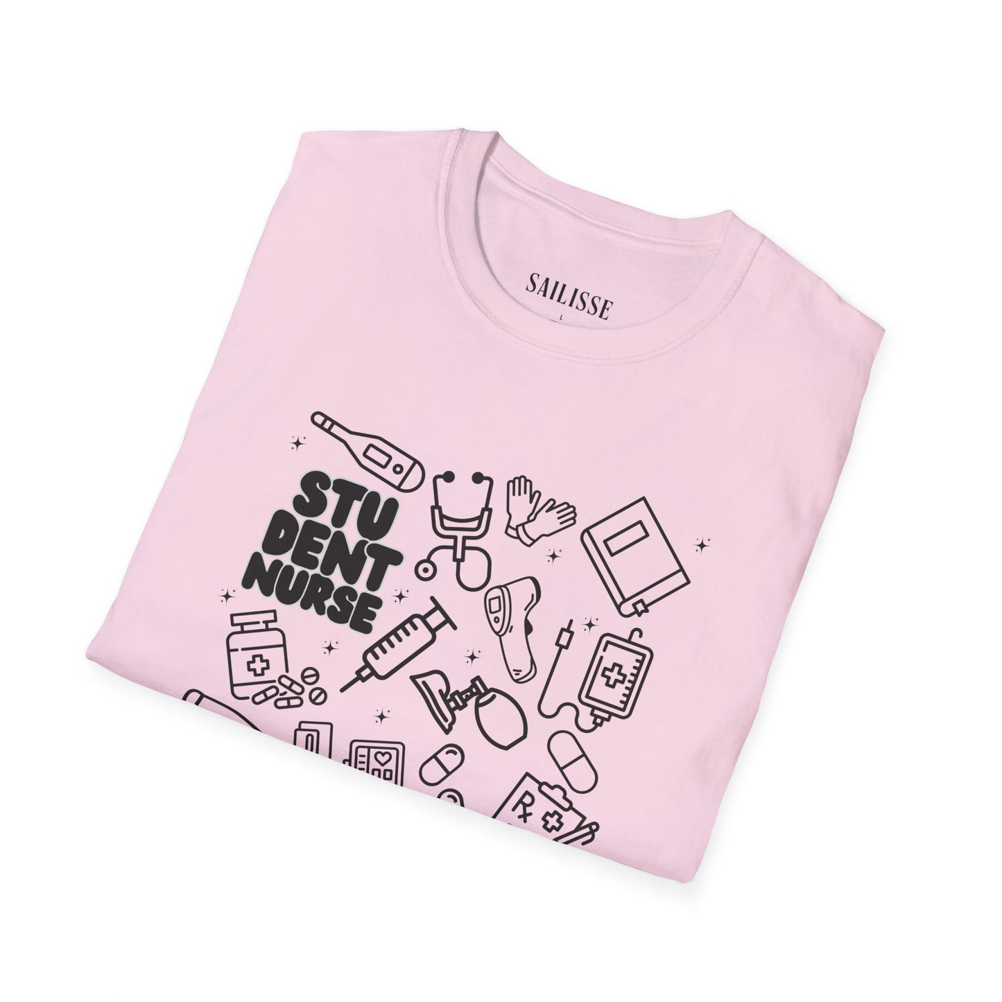 Student Nurse Black Outline T-Shirt