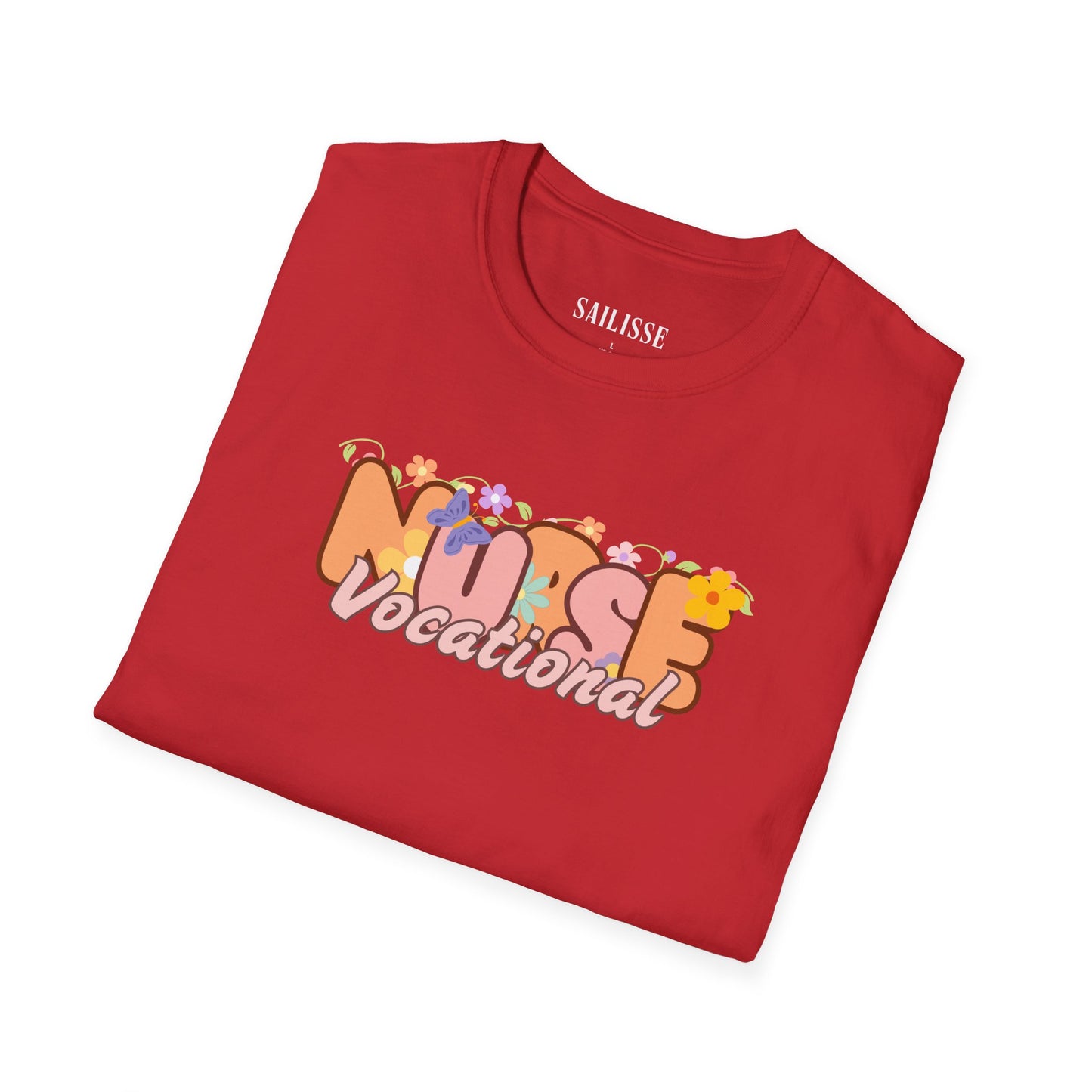 Vocational Nurse Floral Design Softstyle T-Shirt