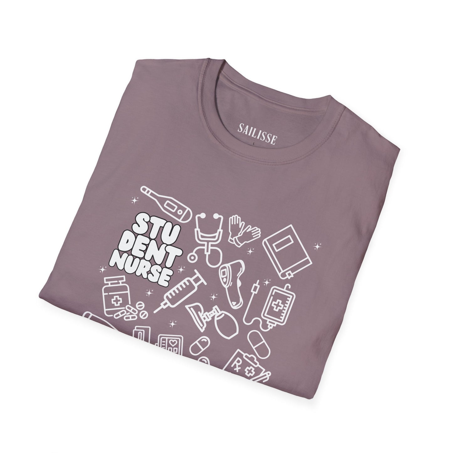 Student Nurse White Outline T-Shirt