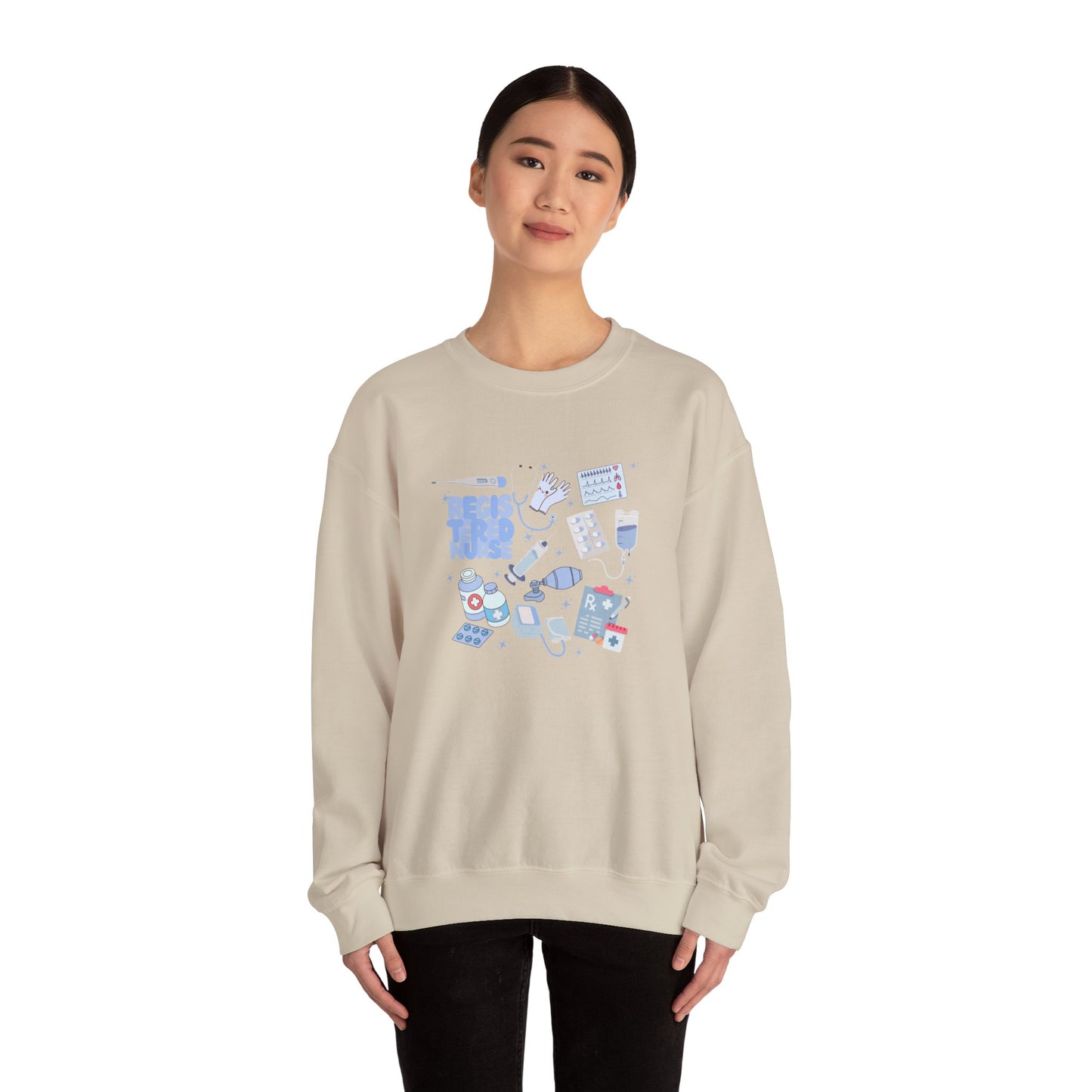 Registered Nurse Doodle Design Crewneck