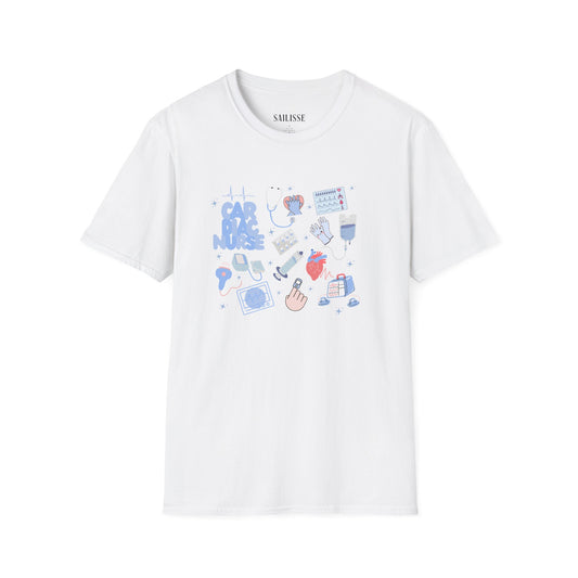 Cardiac Nurse Doodle Design Softstyle T-Shirt