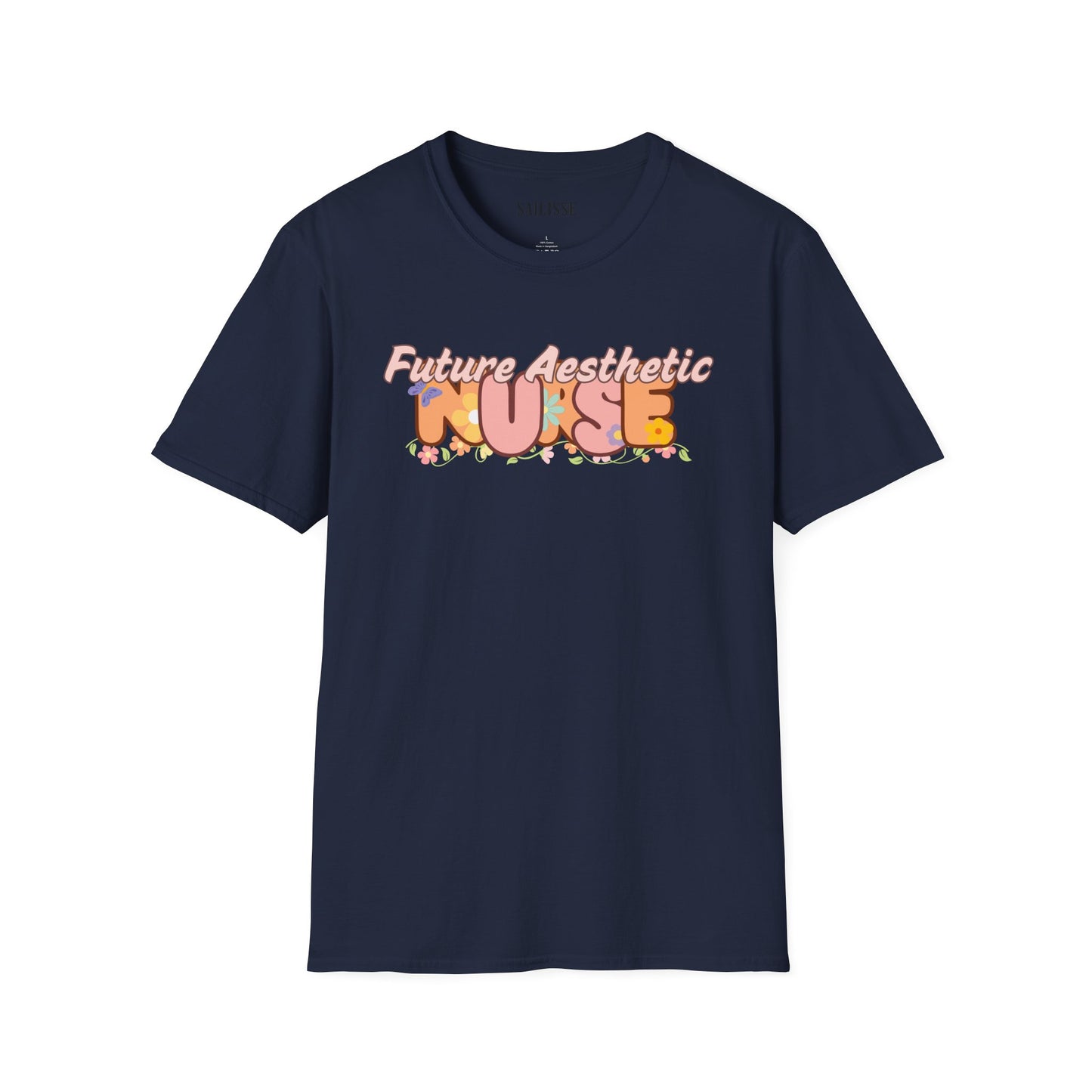 Future Aesthetic Nurse Floral Design Softstyle T-Shirt