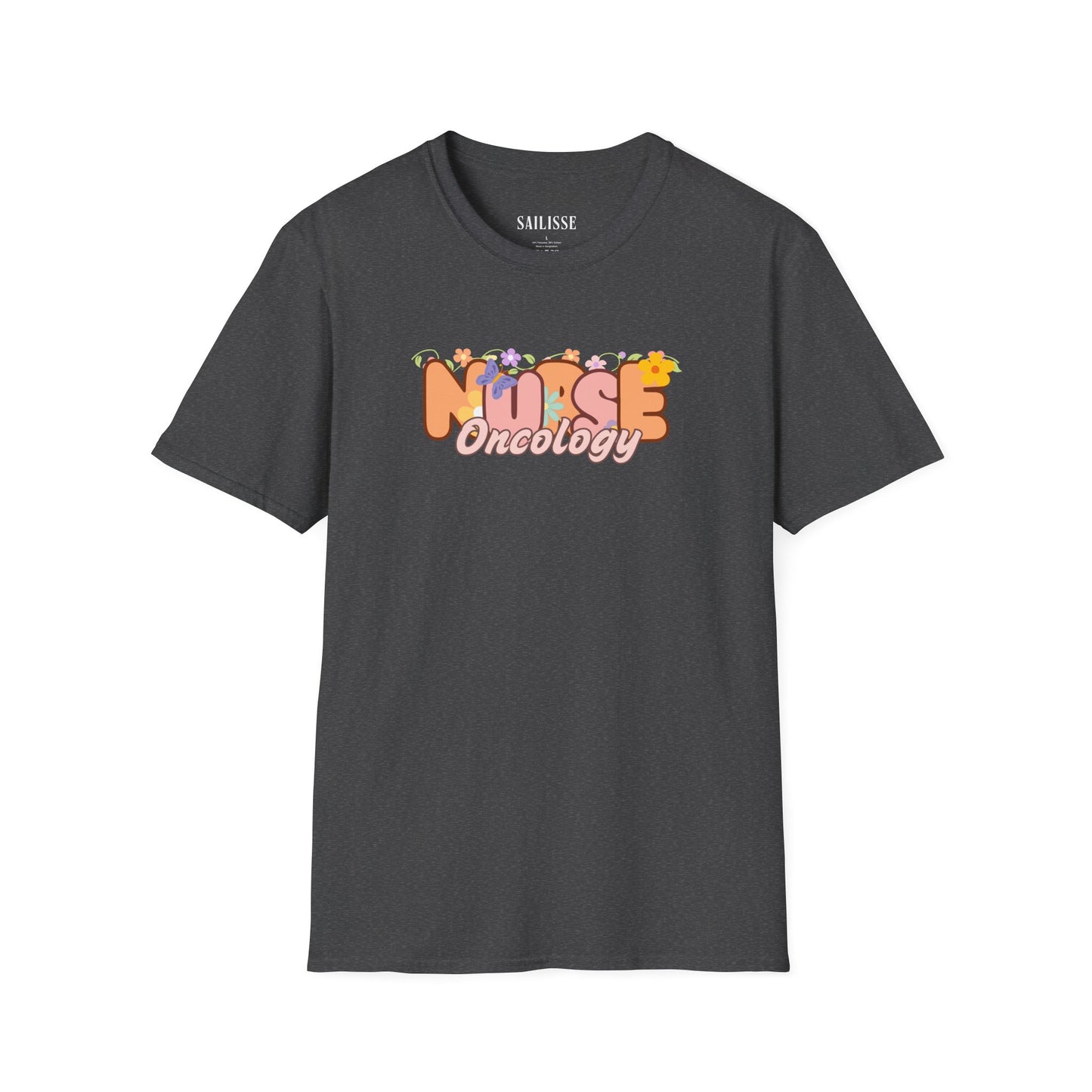 Oncology Nurse Floral Design Softstyle T-Shirt