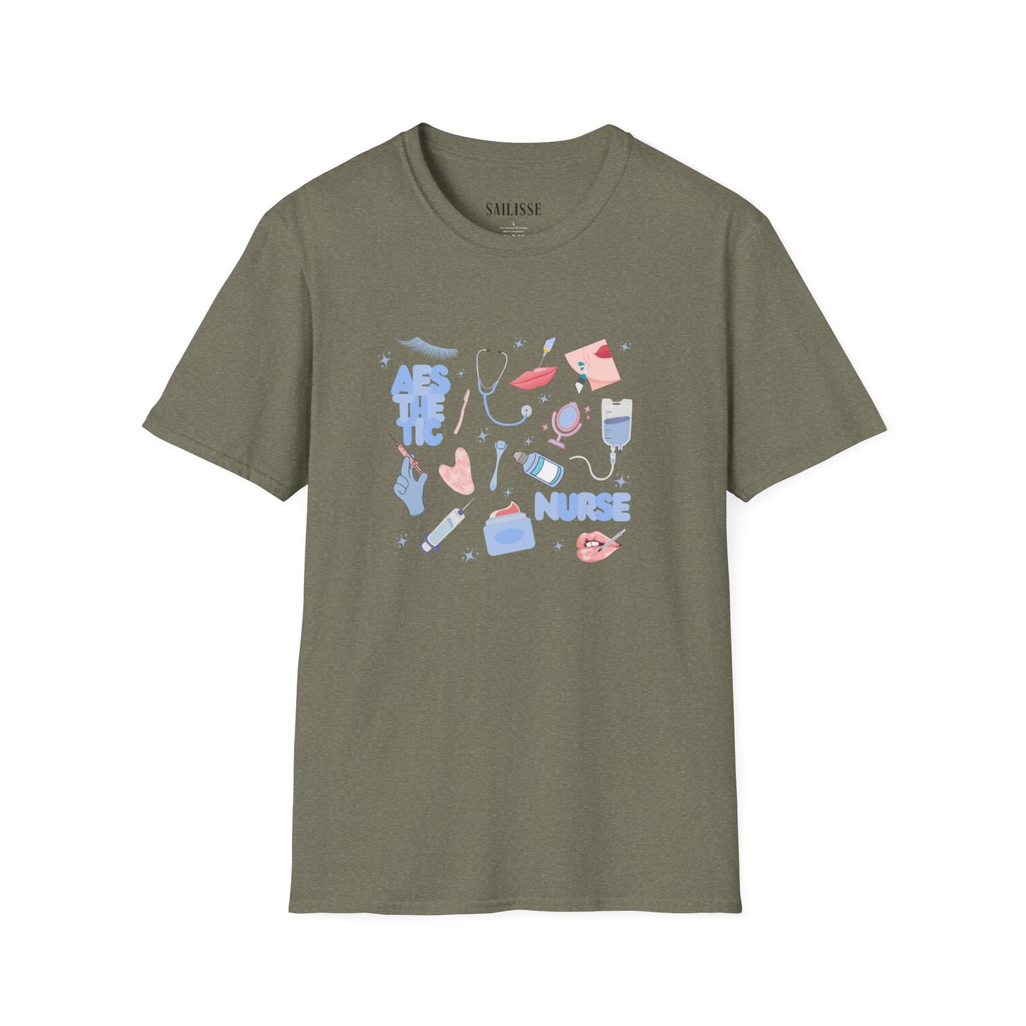 Aesthetic Nurse Doodle Design Softstyle T-Shirt
