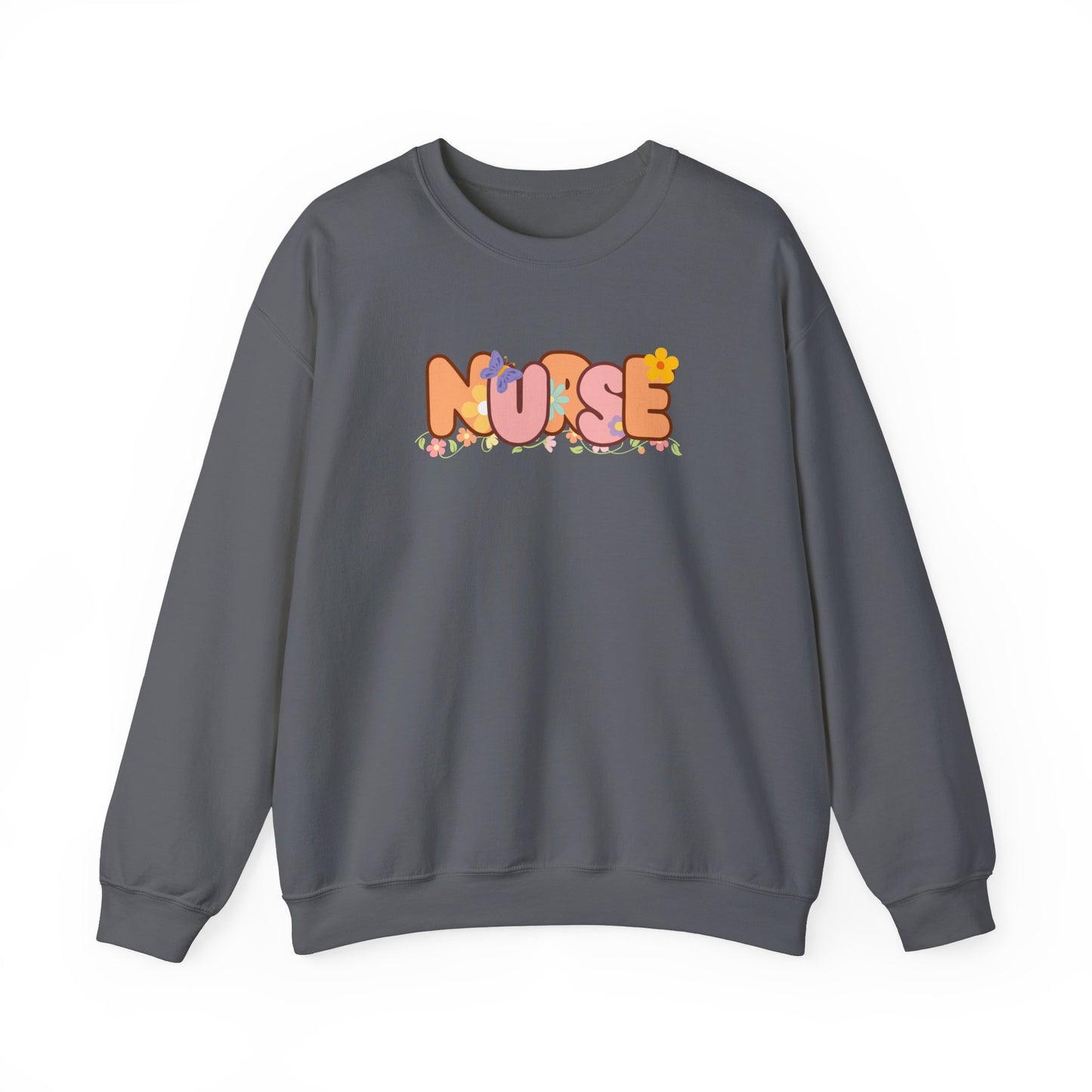 NURSE Floral Design Sweatshirt