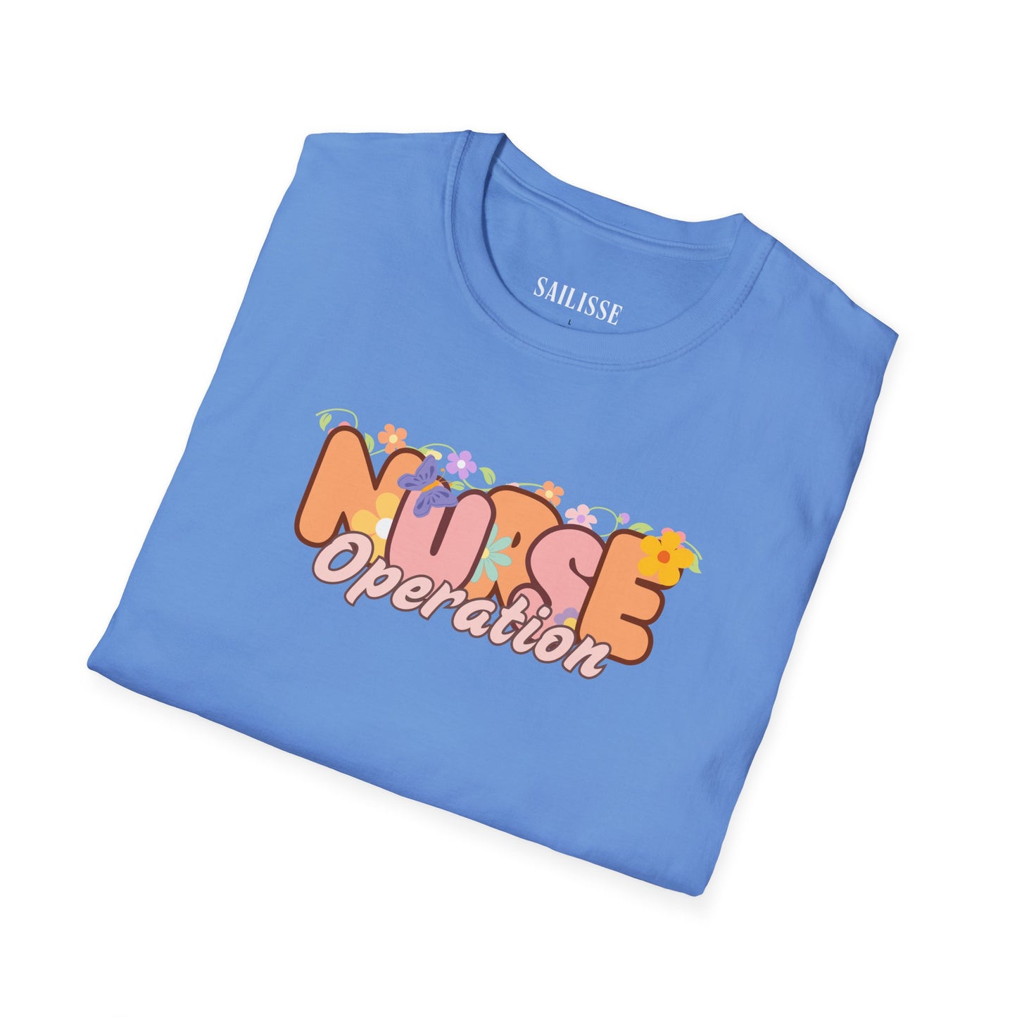 Operation Nurse Floral Design Softsyle T-Shirt