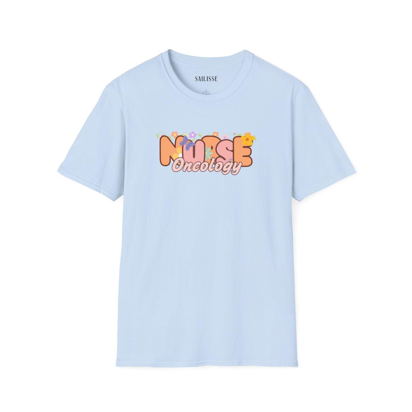 Oncology Nurse Floral Design Softstyle T-Shirt
