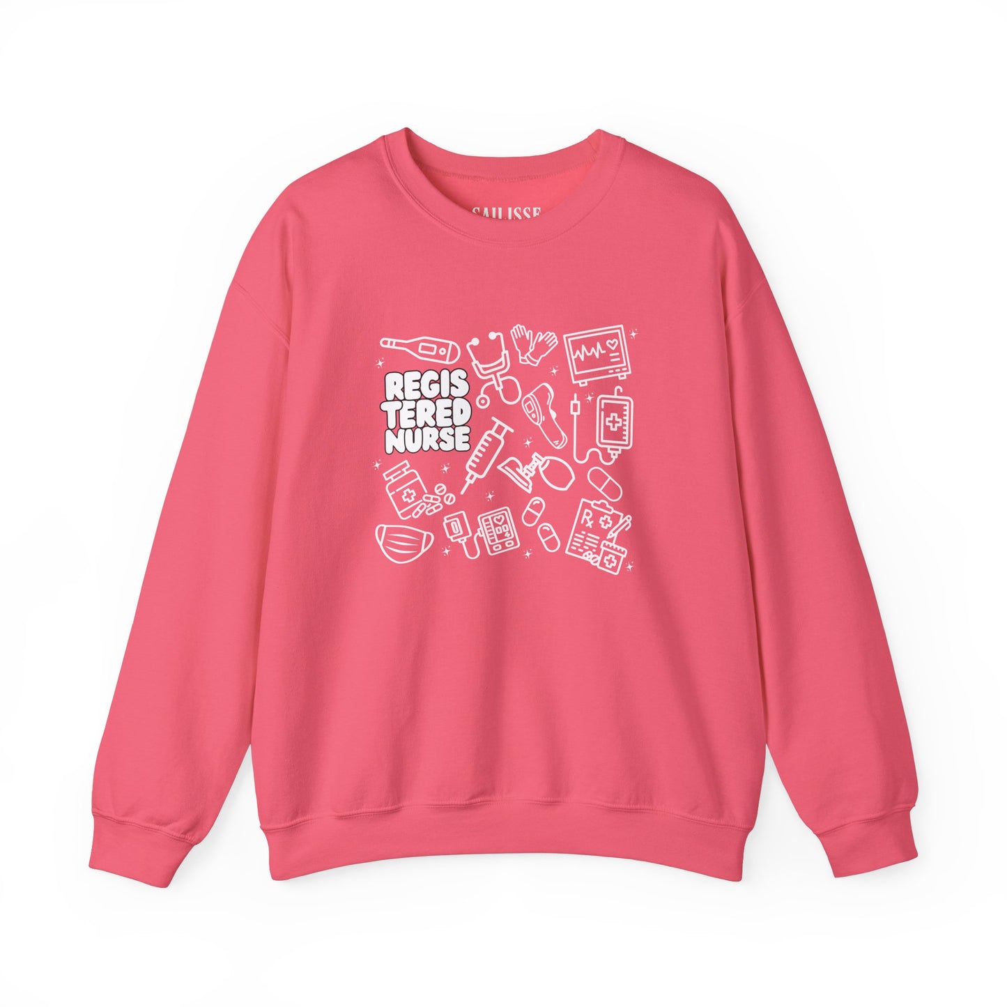 Registered Nurse White Outline Crewneck