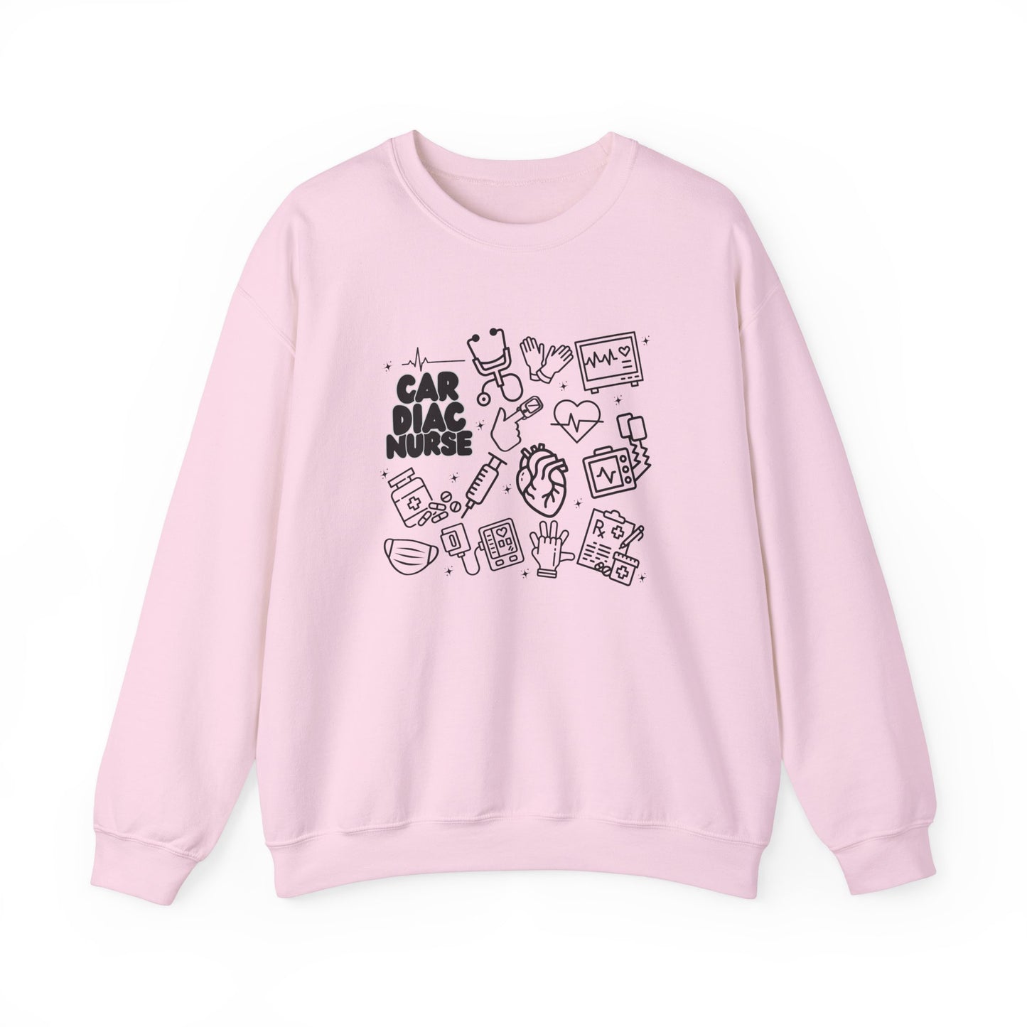 Cardiac Nurse Black Outline Crewneck