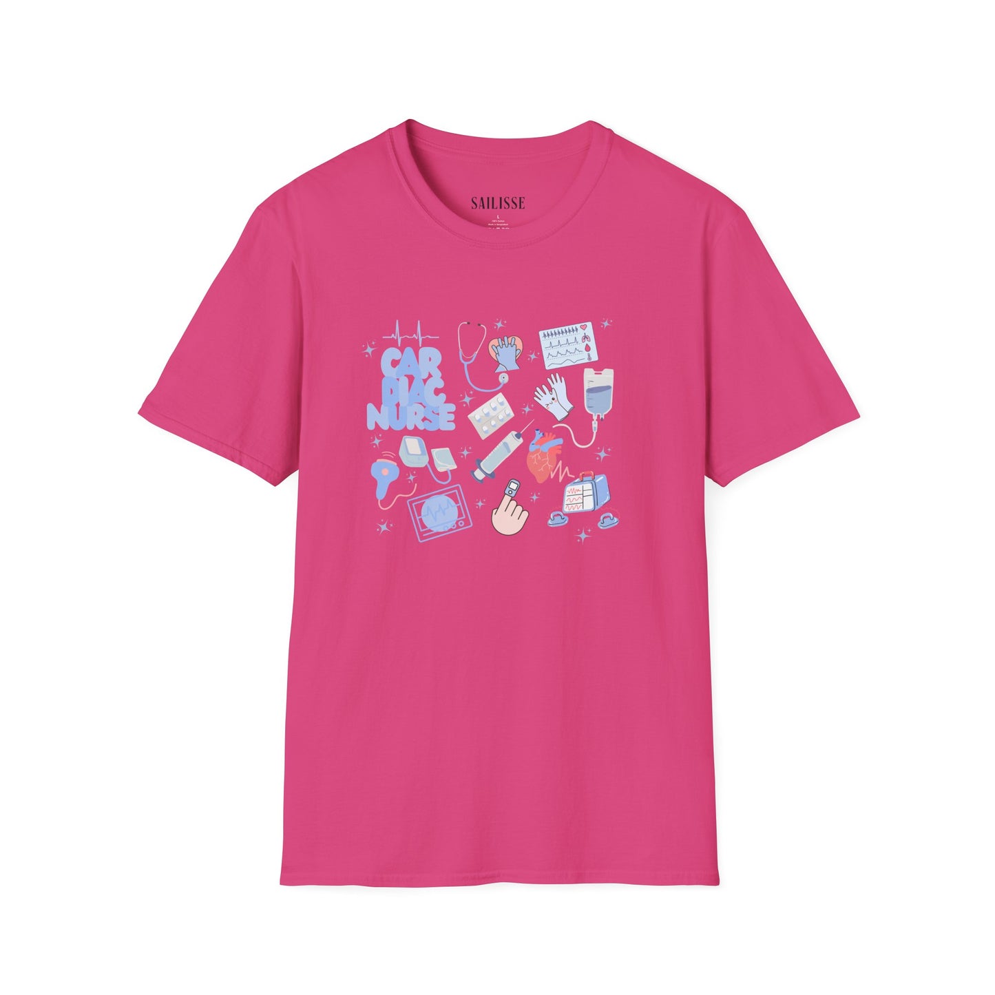 Cardiac Nurse Doodle Design Softstyle T-Shirt