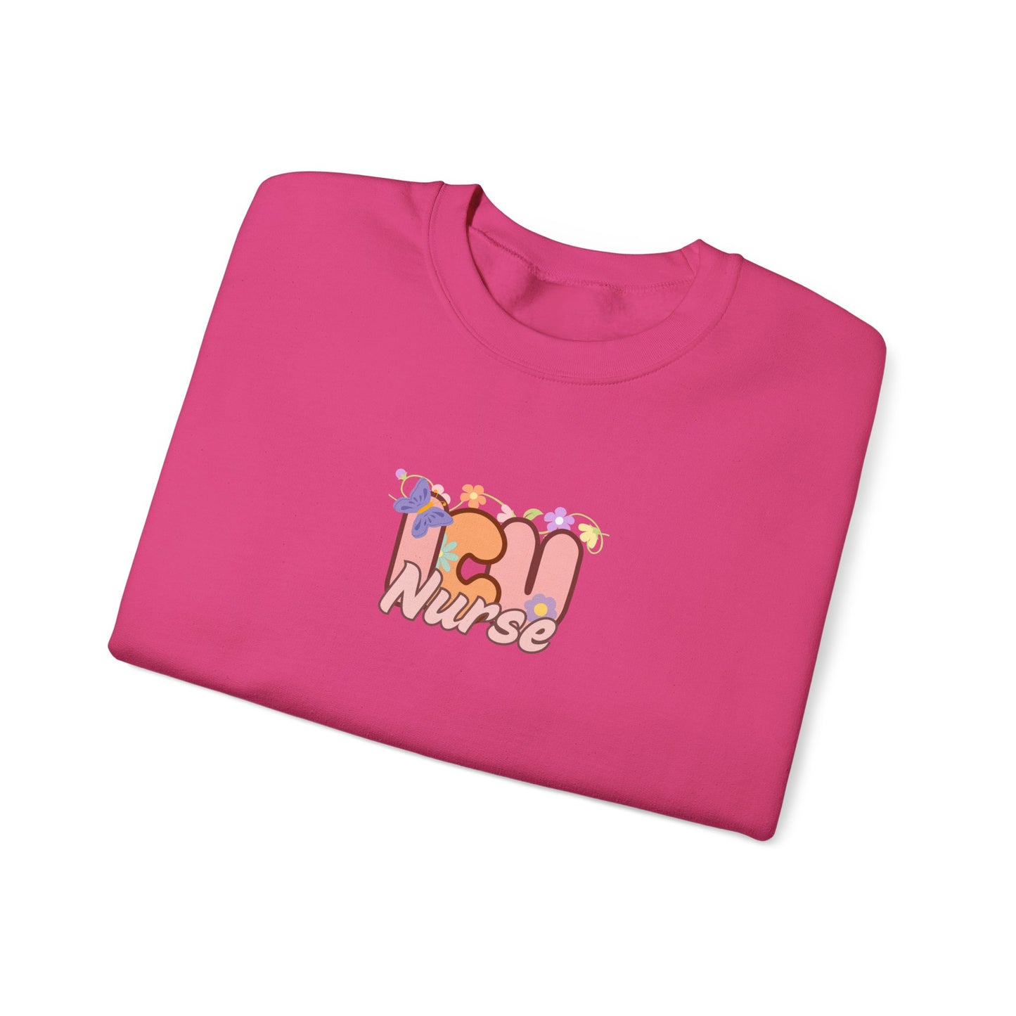 ICU Nurse Floral Design Crewneck