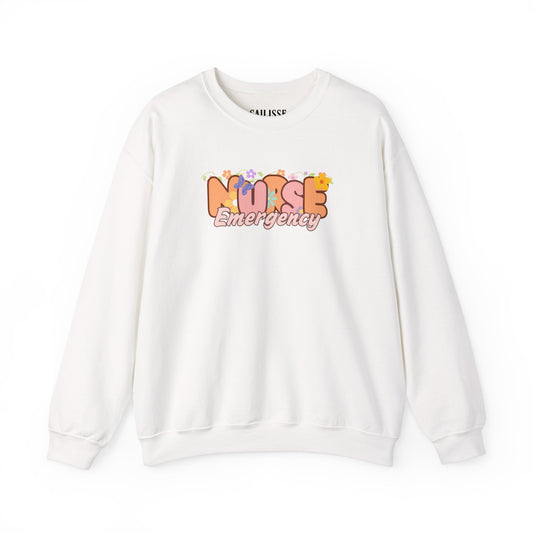 Emergency Nurse Floral Design Crewneck