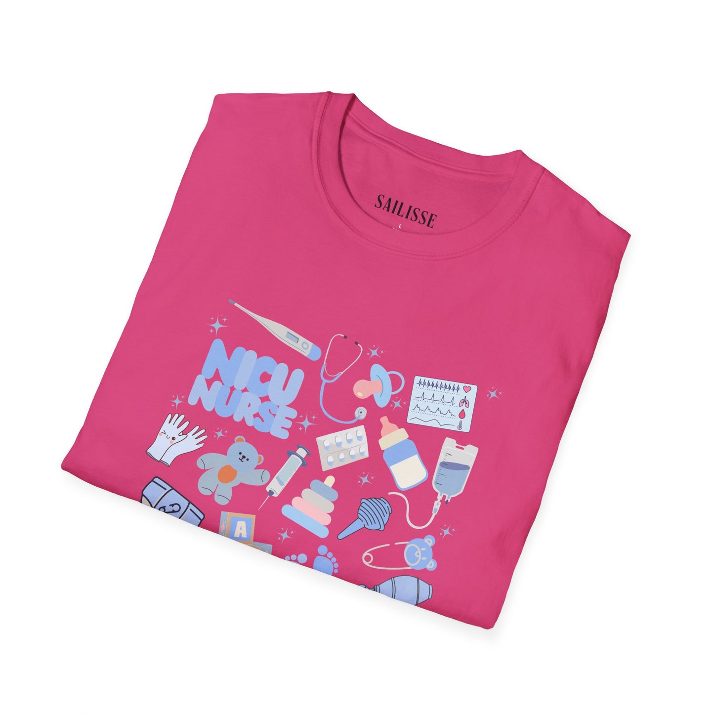 NICU Nurse Doodle Design Softstyle T-Shirt