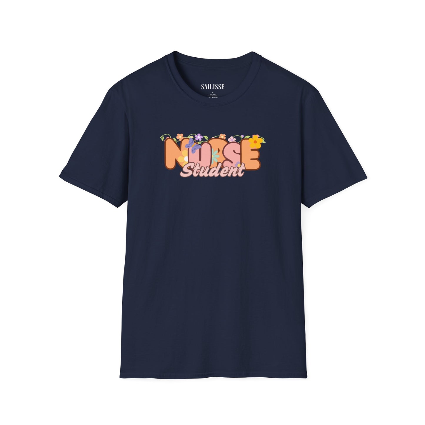 Student Nurse Floral Design Softstyle T-Shirt