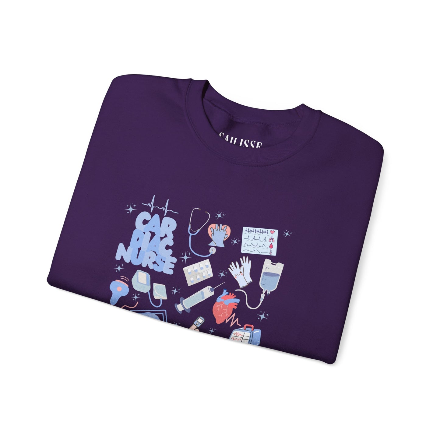 Cardiac Nurse Doodle Design Crewneck