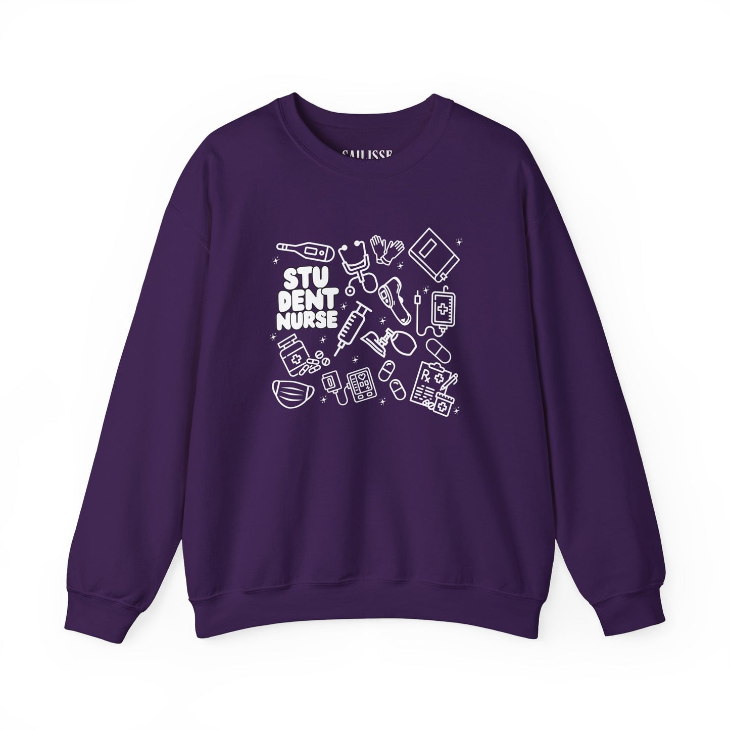 Student Nurse White Outline Crewneck