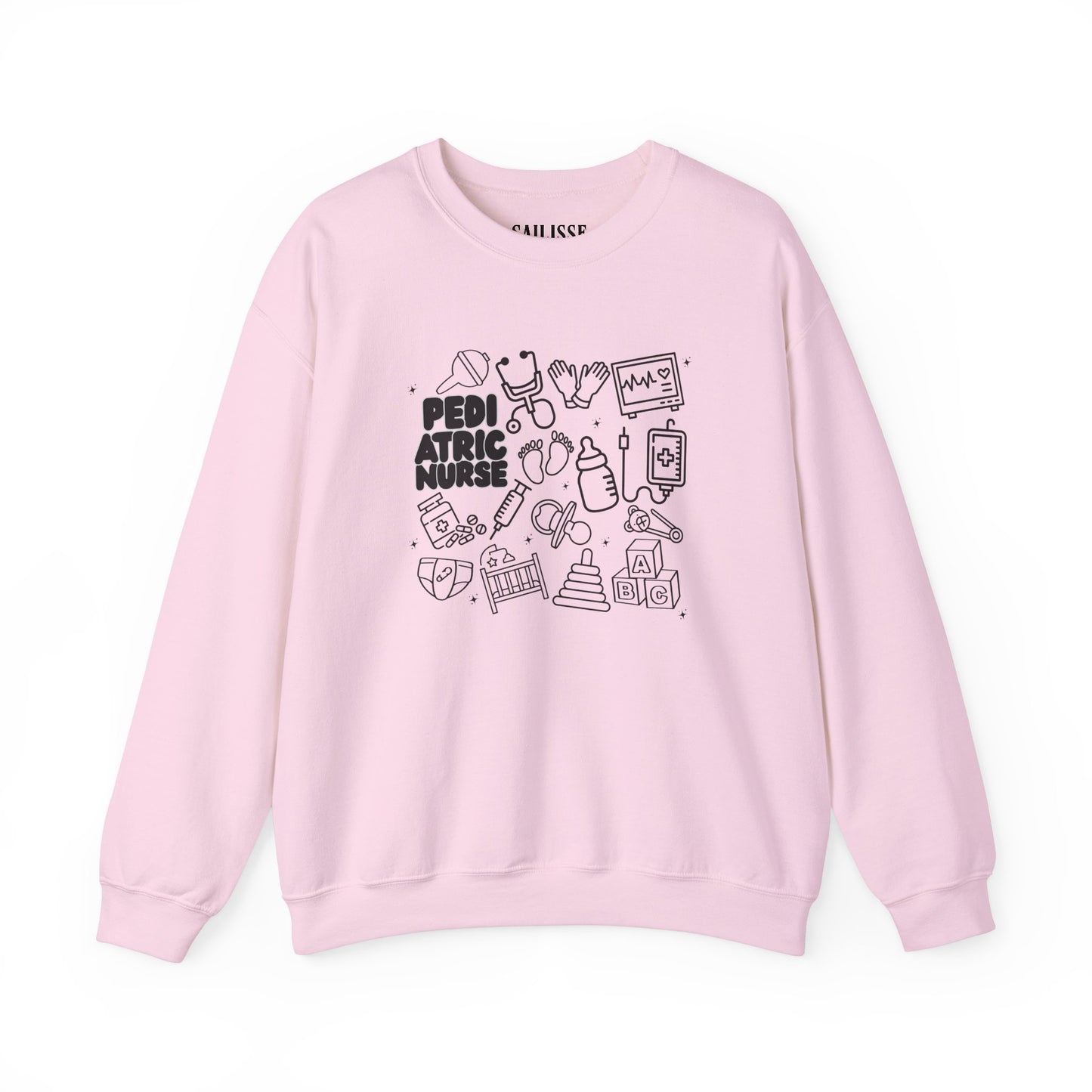 Pediatric Nurse Black Outline Crewneck
