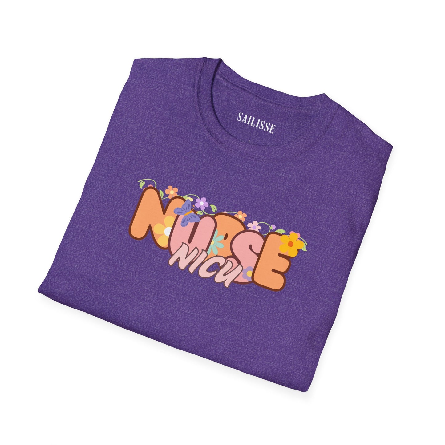 NICU Nurse Floral Design Softstyle T-Shirt