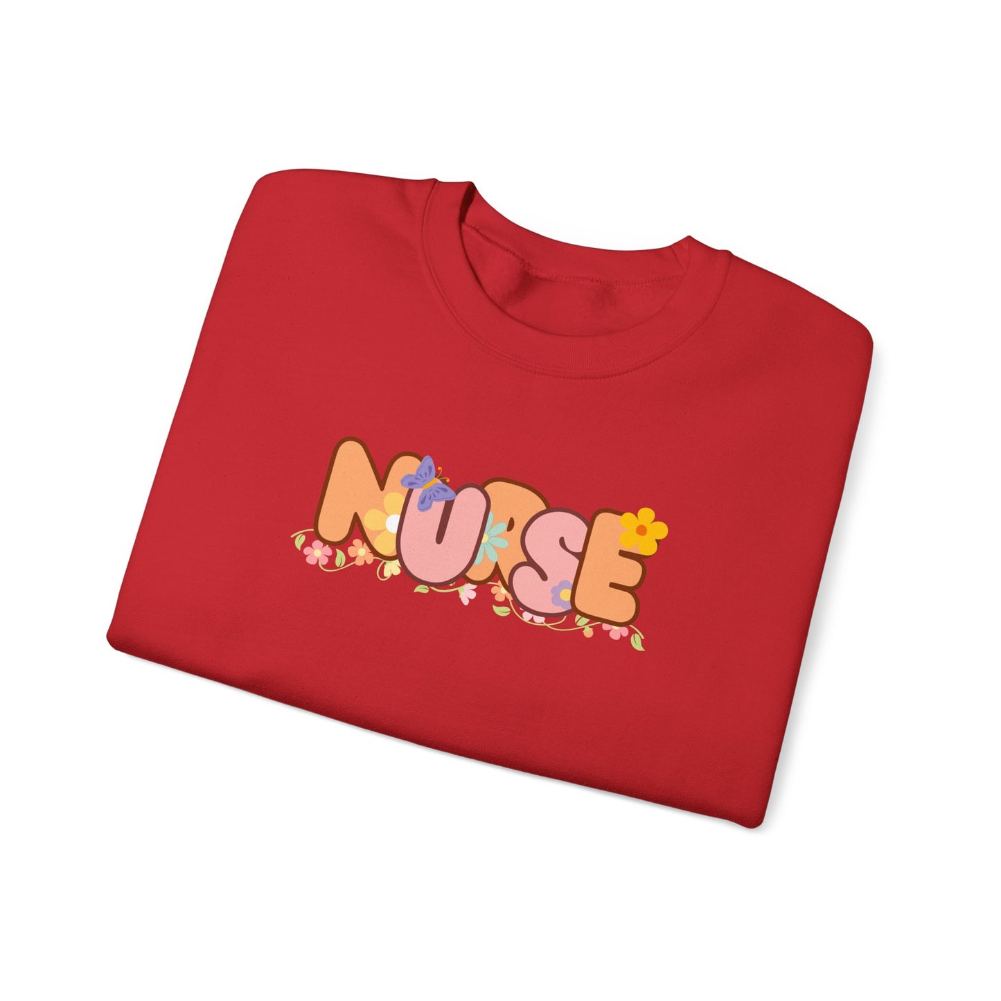 NURSE Floral Design Sweatshirt