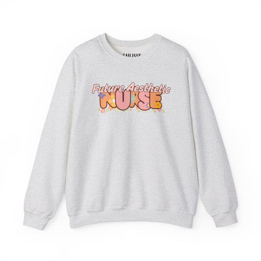 Future Aesthetic Nurse Floral Design Crewneck