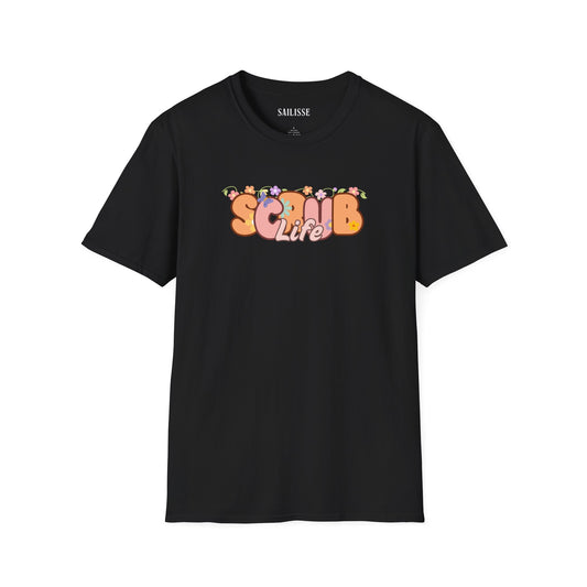 Scrub Life Floral Design Softstyle T-Shirt