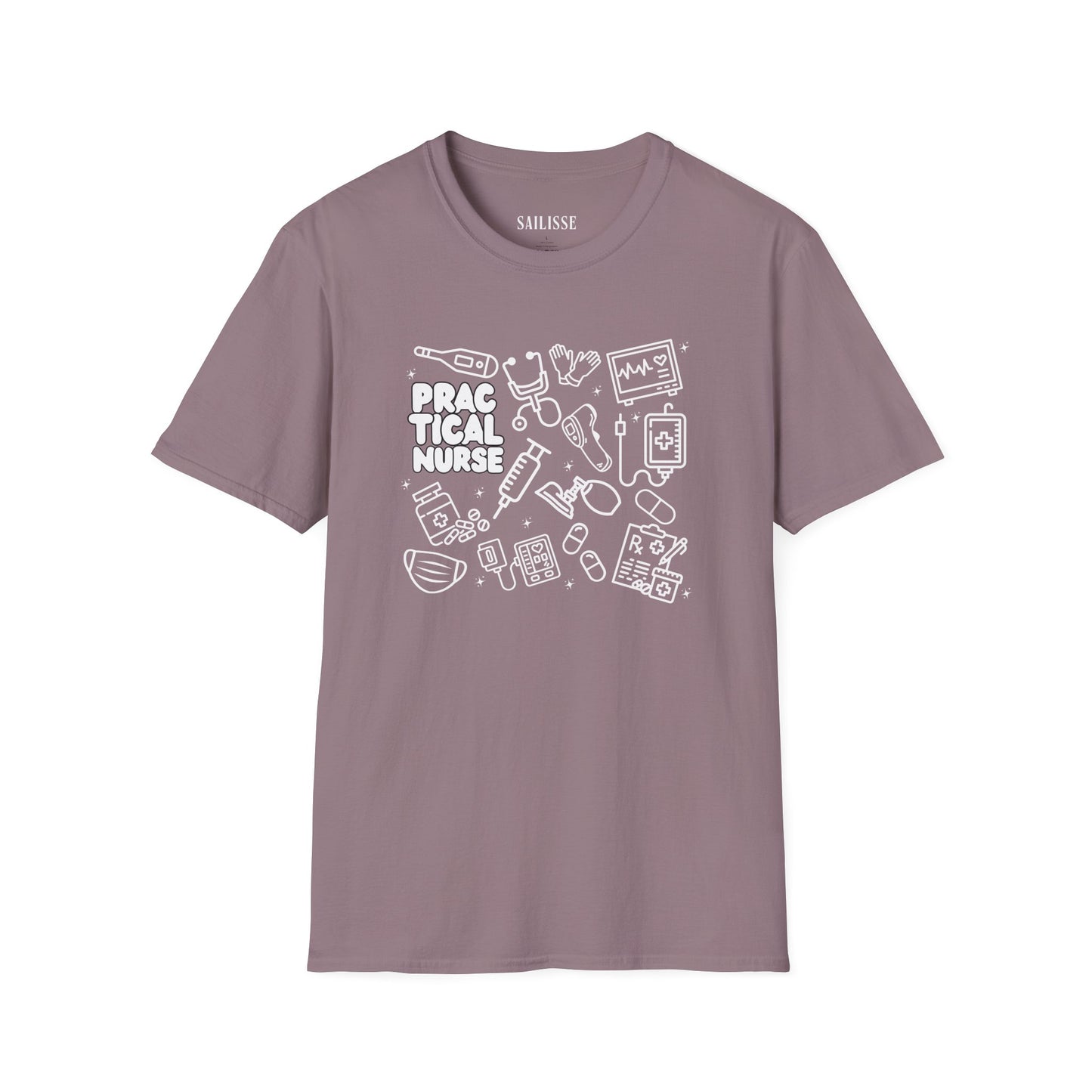 Practical Nurse White Outline T-Shirt