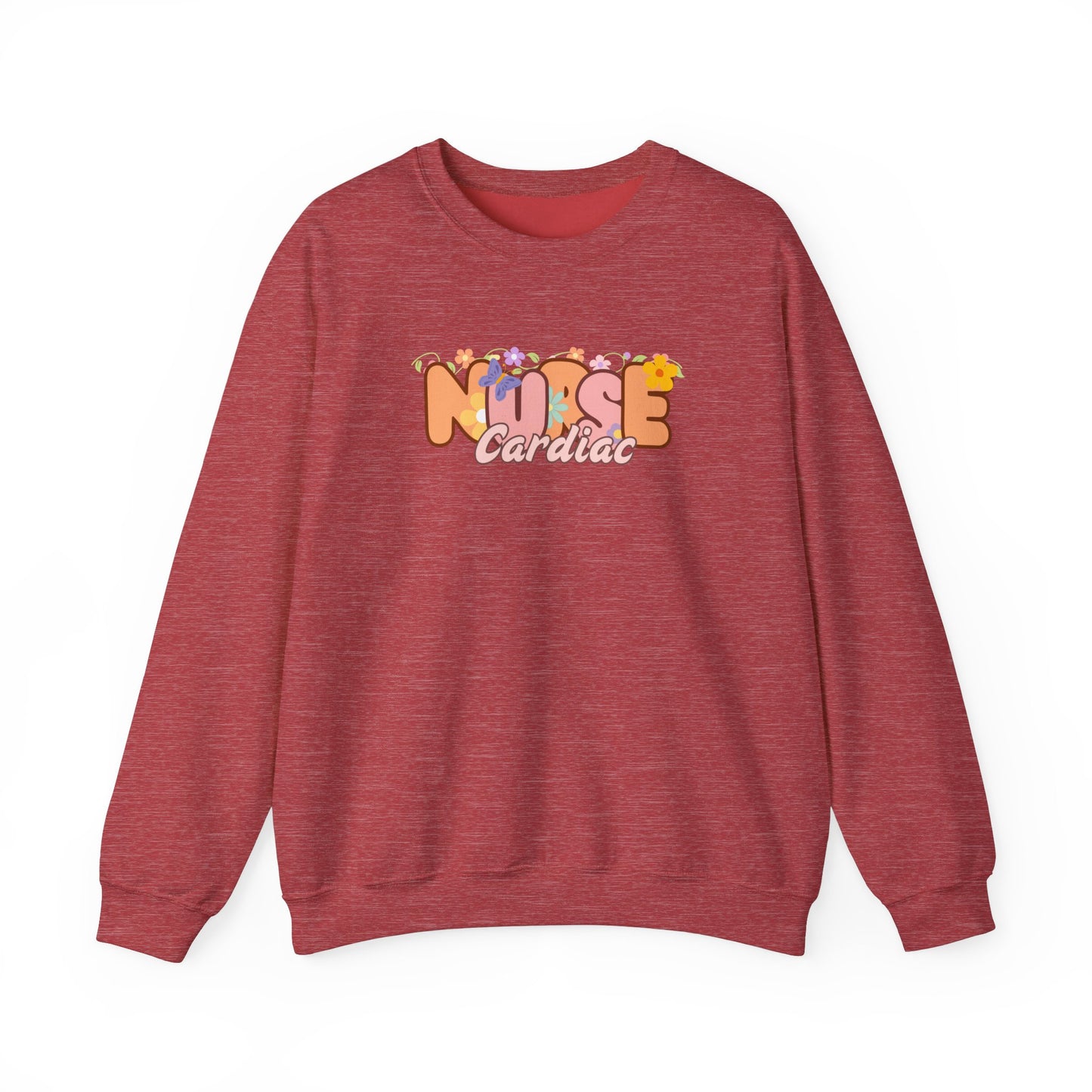 Cardiac Nurse Floral Design Crewneck