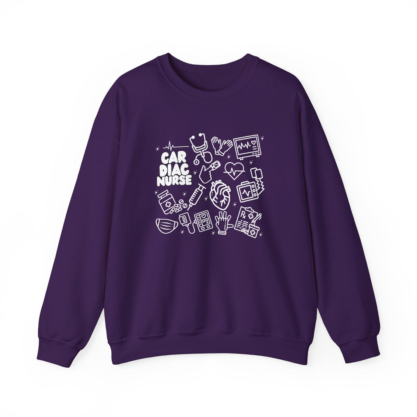 Cardiac Nurse White Outline Crewneck