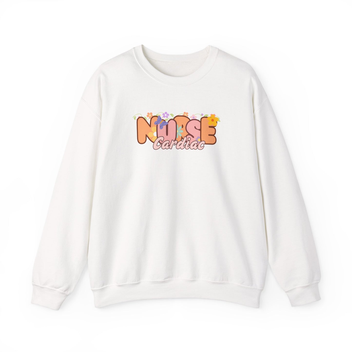 Cardiac Nurse Floral Design Crewneck