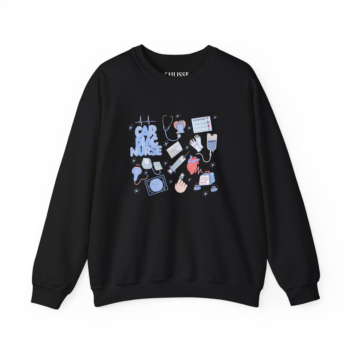 Cardiac Nurse Doodle Design Crewneck