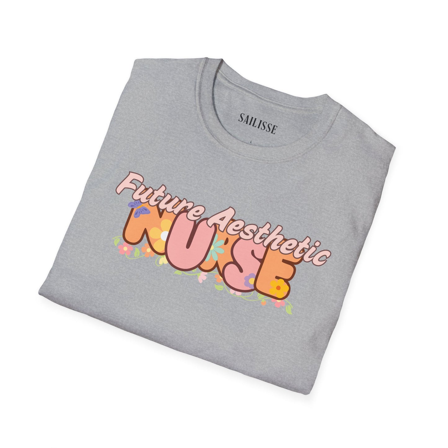 Future Aesthetic Nurse Floral Design Softstyle T-Shirt