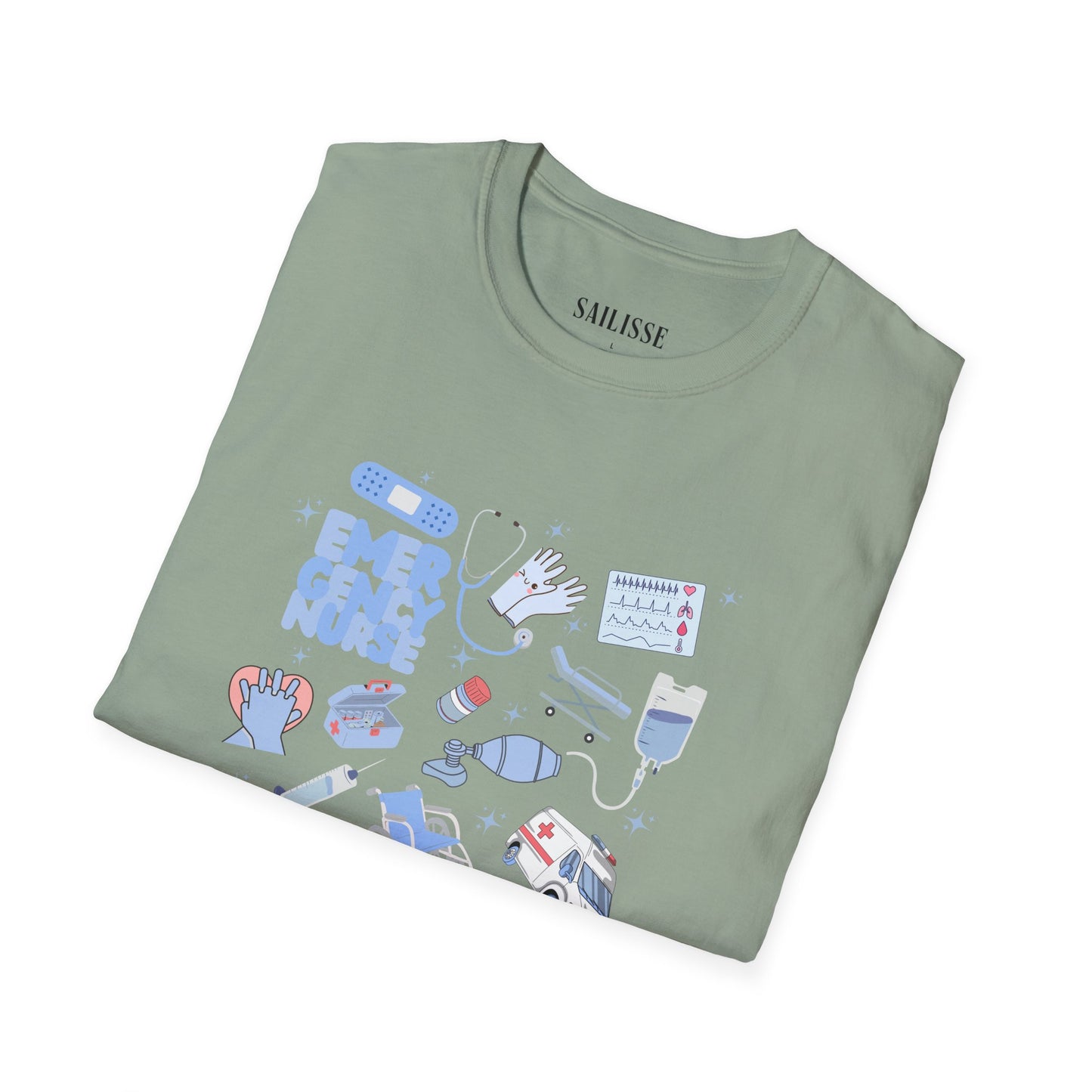 Emergency Nurse Doodle Design Softstyle T-Shirt