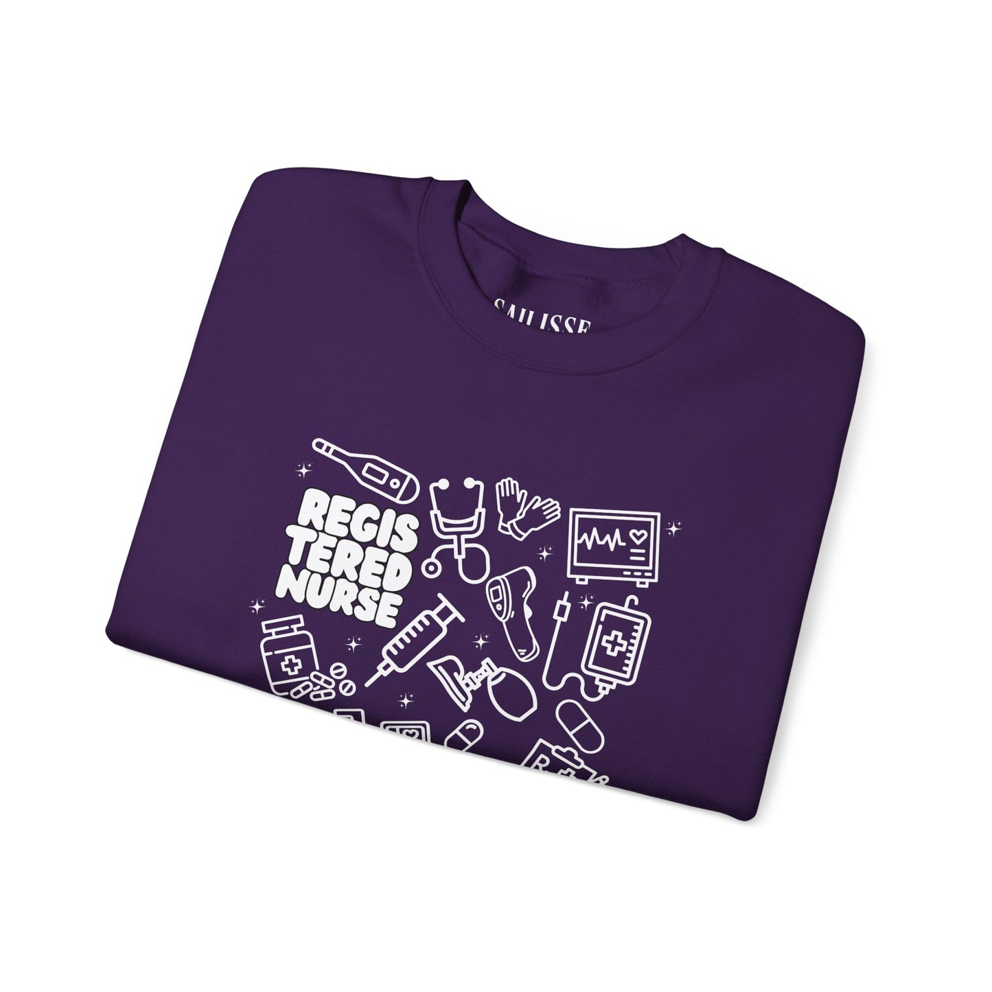 Registered Nurse White Outline Crewneck