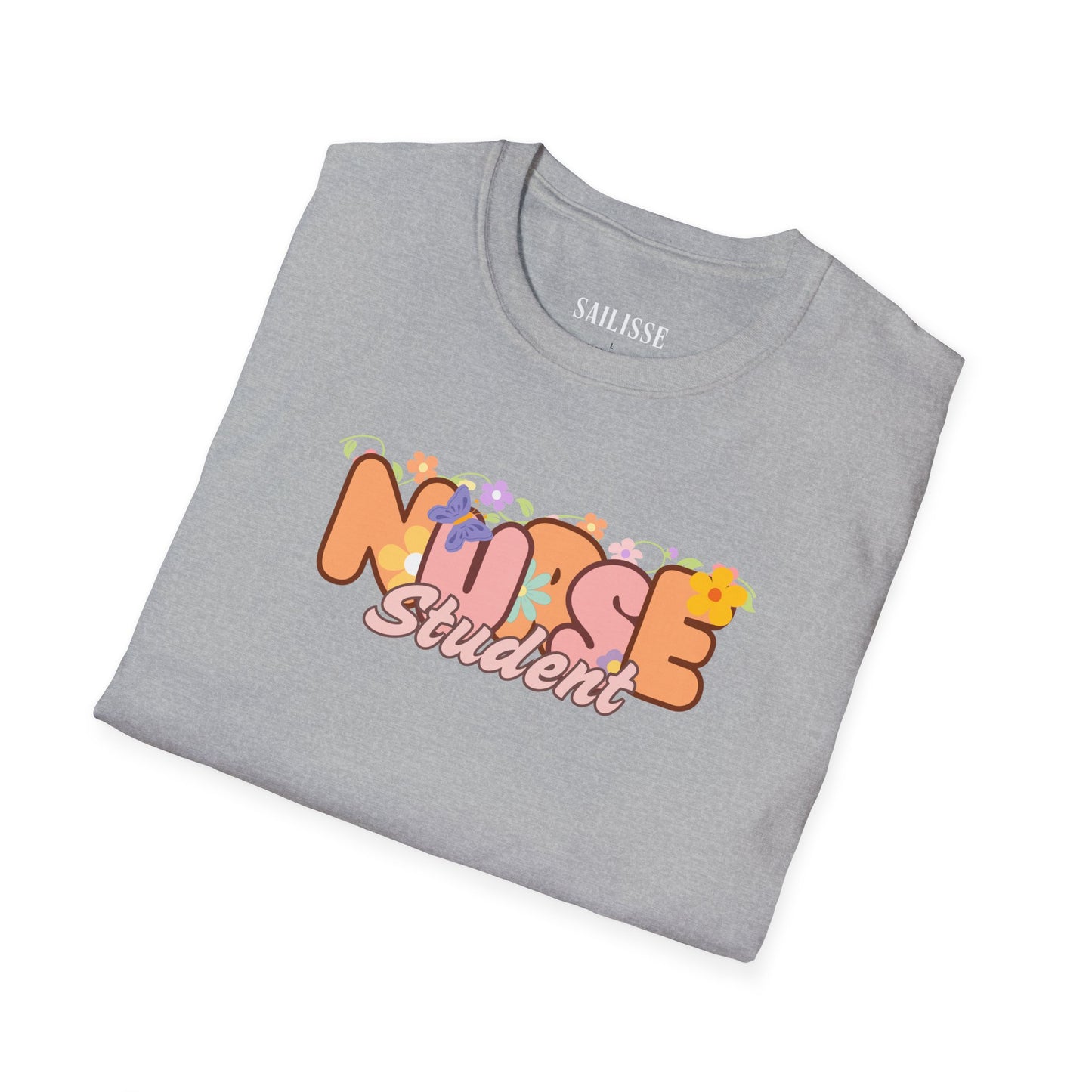 Student Nurse Floral Design Softstyle T-Shirt
