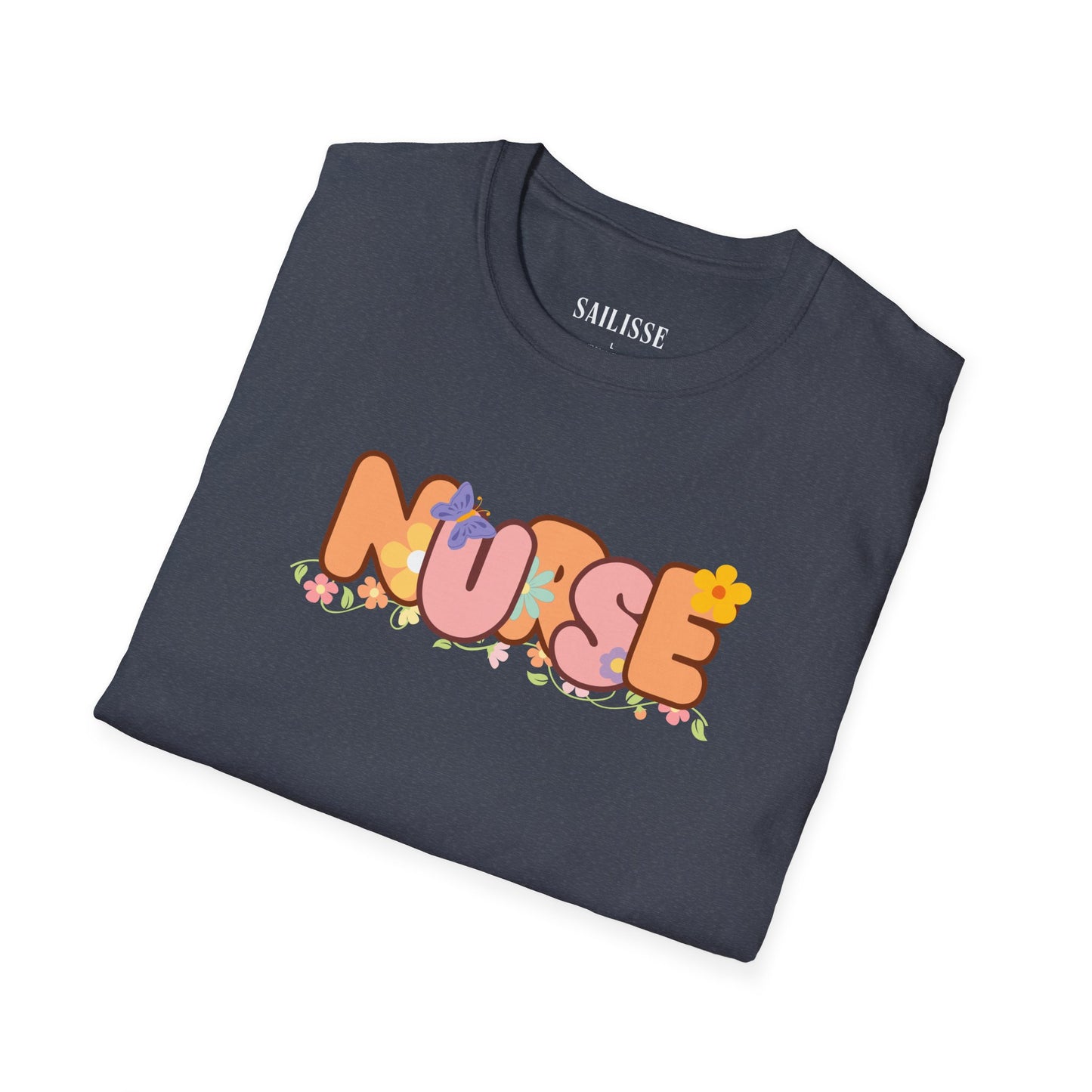 NURSE Floral Design Softstyle T-Shirt