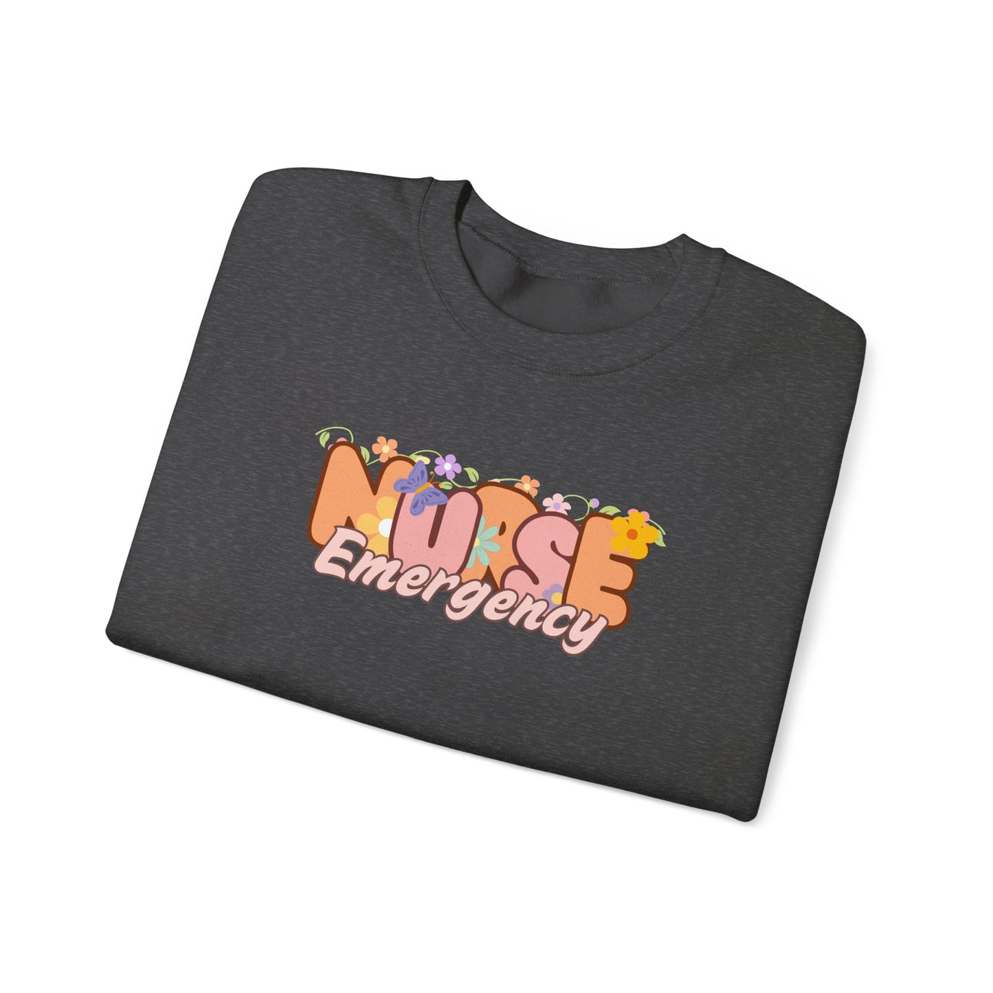 Emergency Nurse Floral Design Crewneck