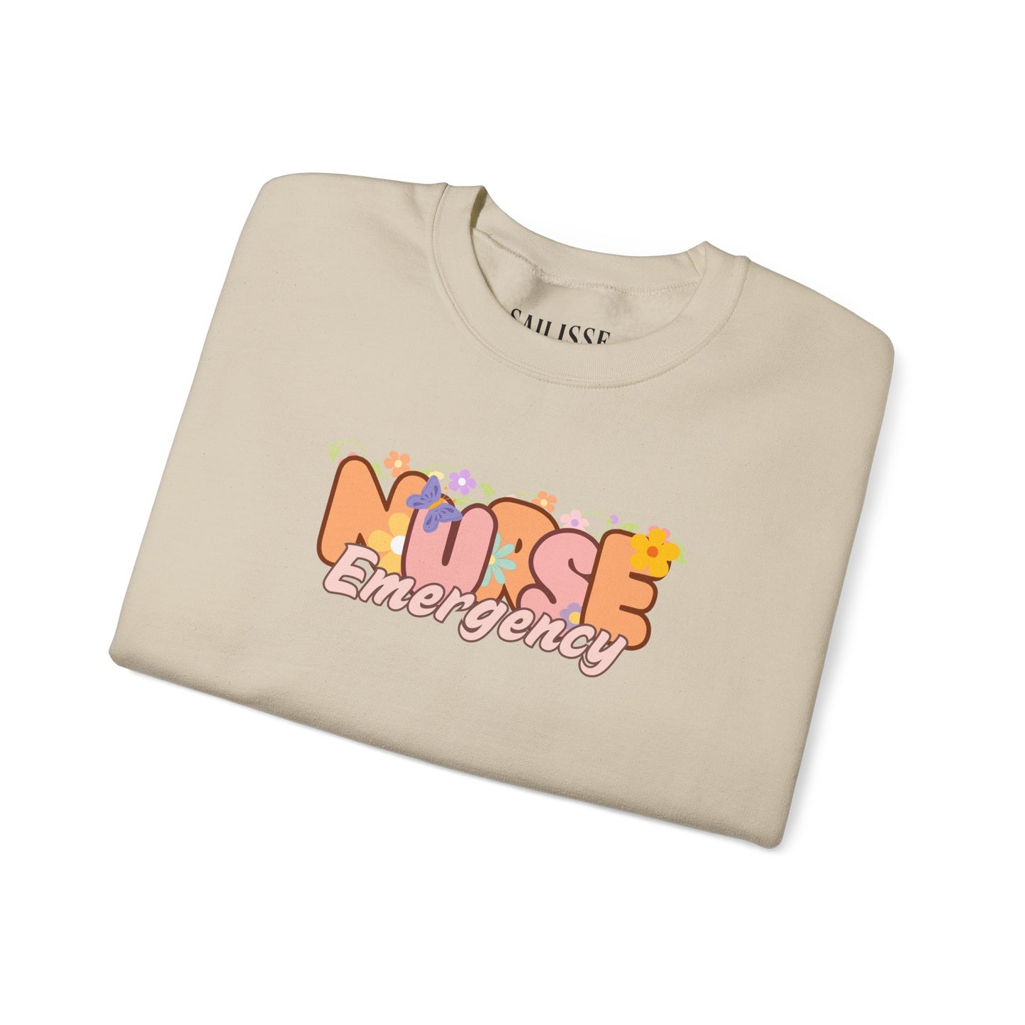 Emergency Nurse Floral Design Crewneck